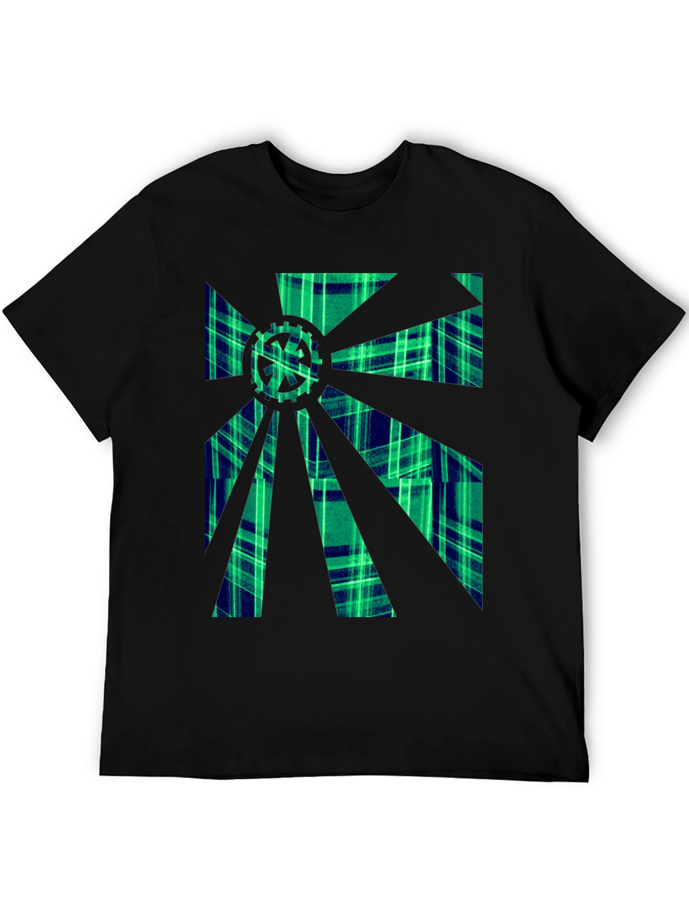 Gearburst Plaid Graphic T-Shirt - Modern Style