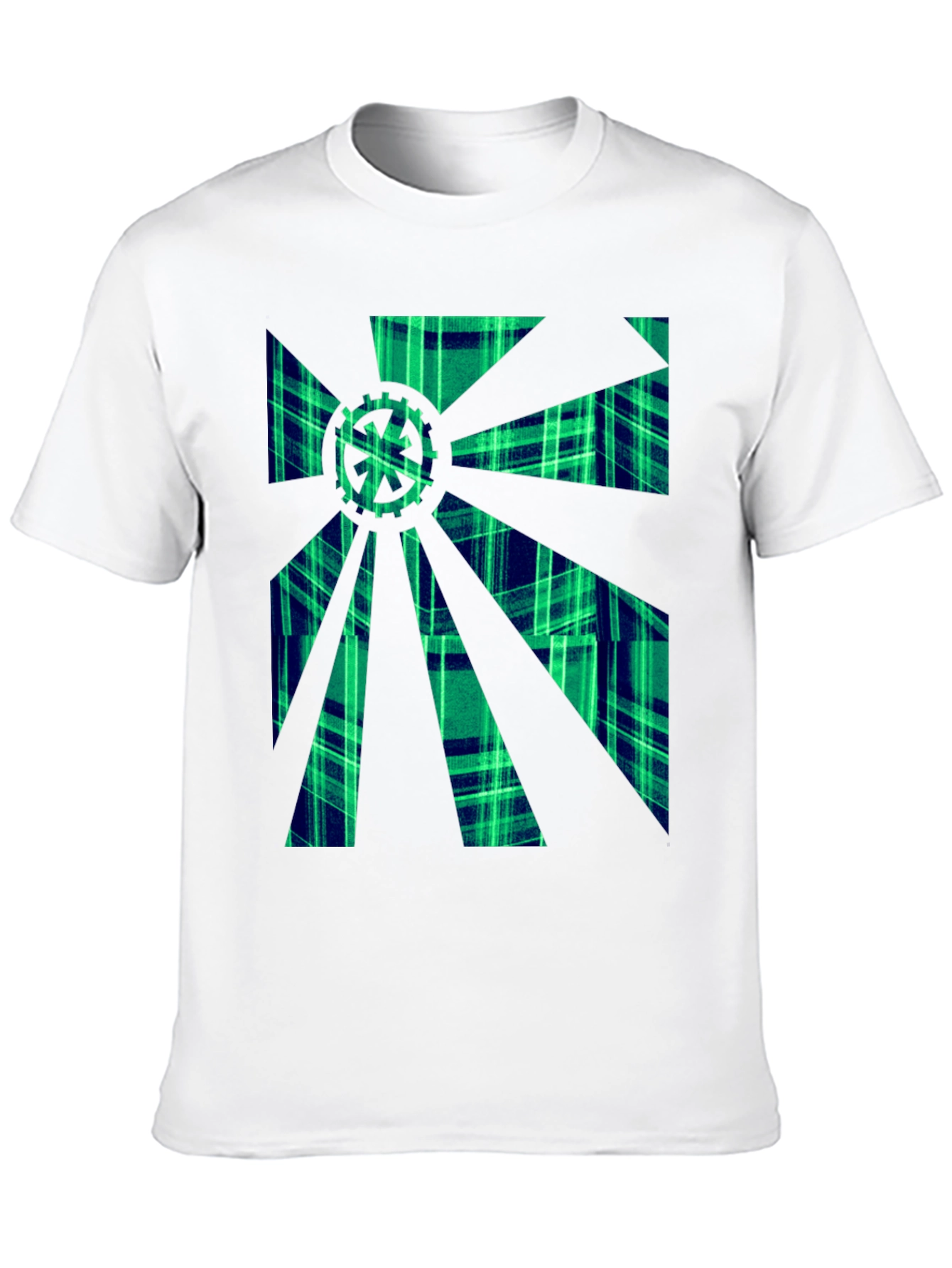 Gearburst Plaid Graphic T-Shirt - Modern Style