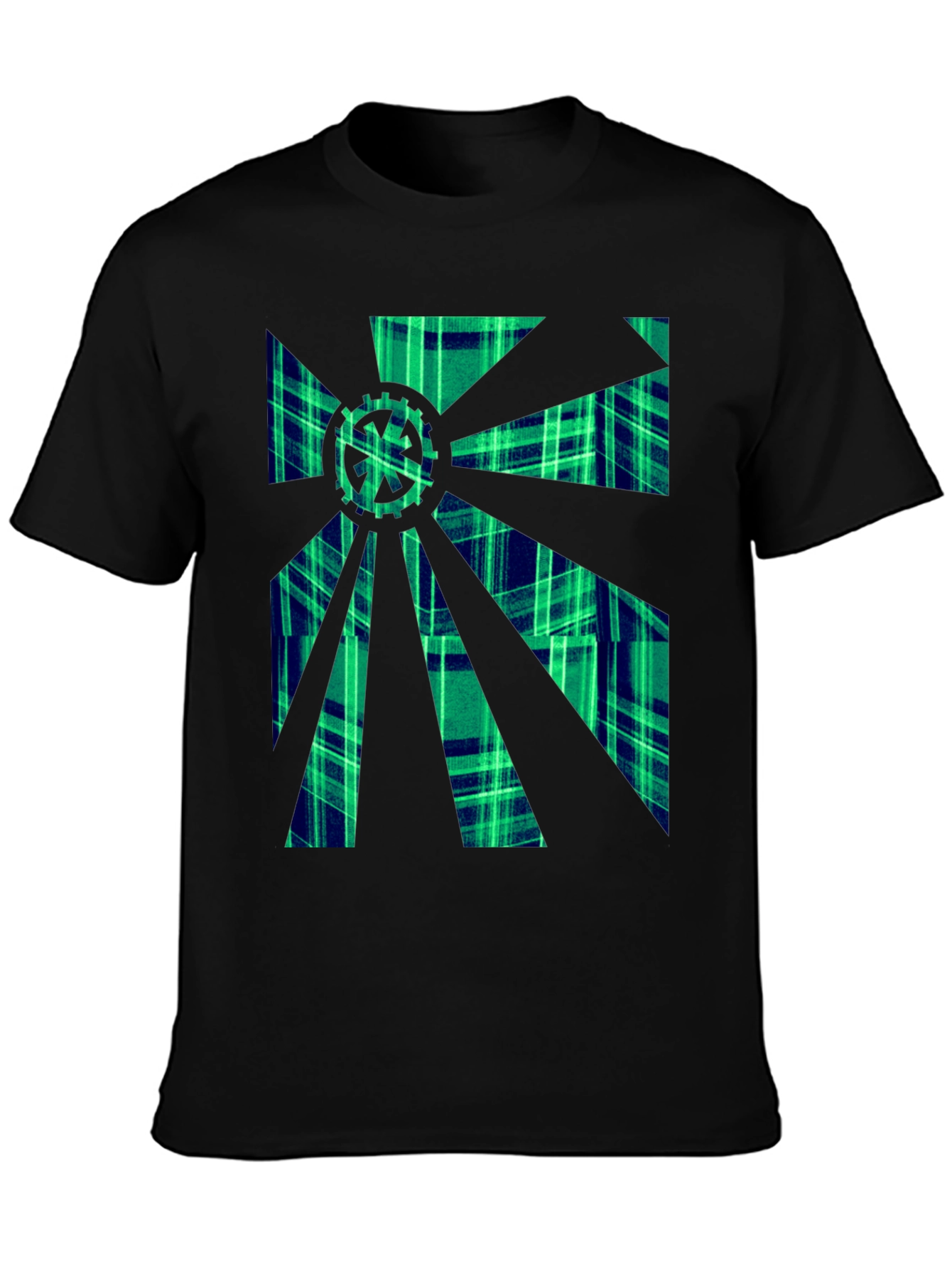 Gearburst Plaid Graphic T-Shirt - Modern Style