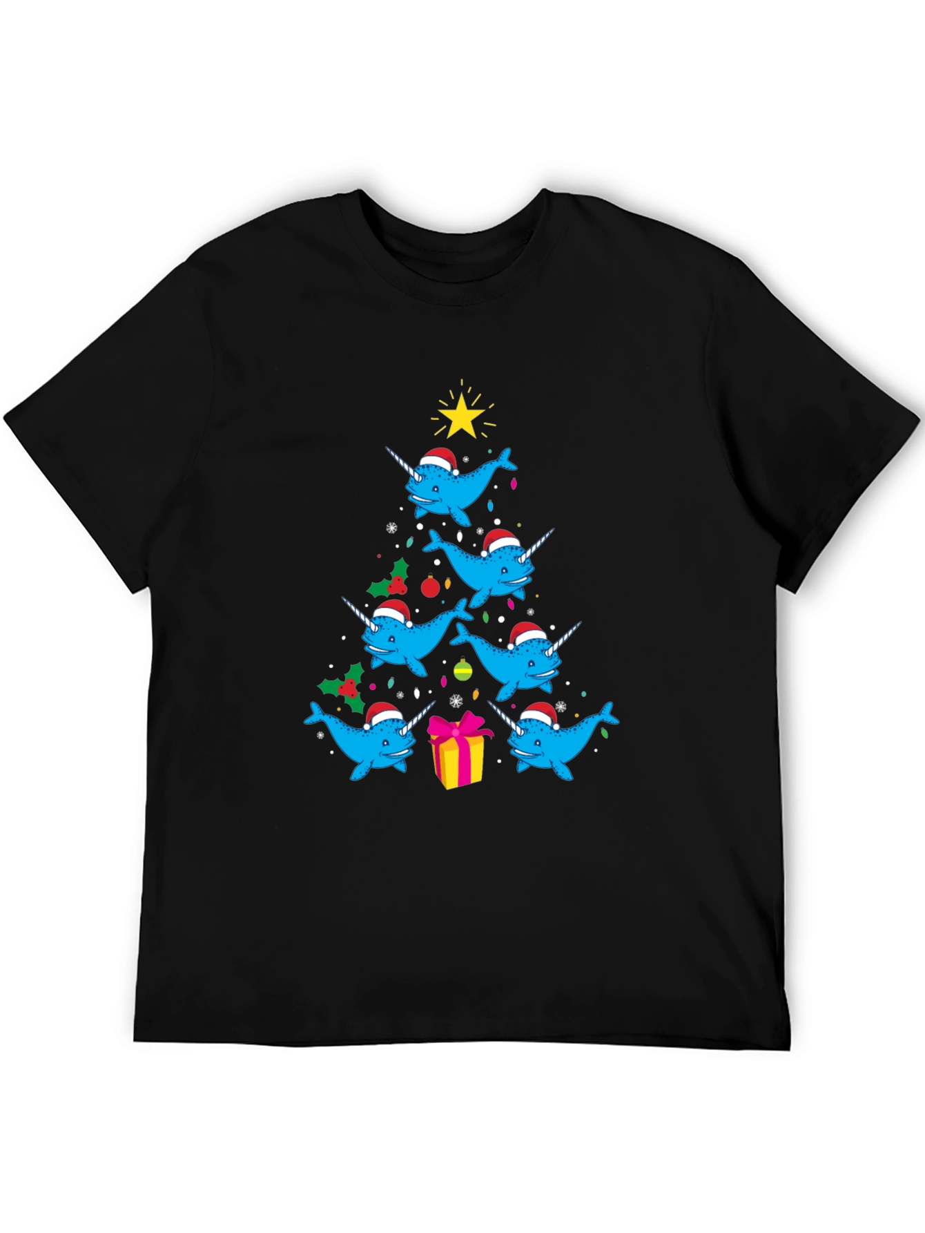 Narwhal Christmas Tree Graphic Tee