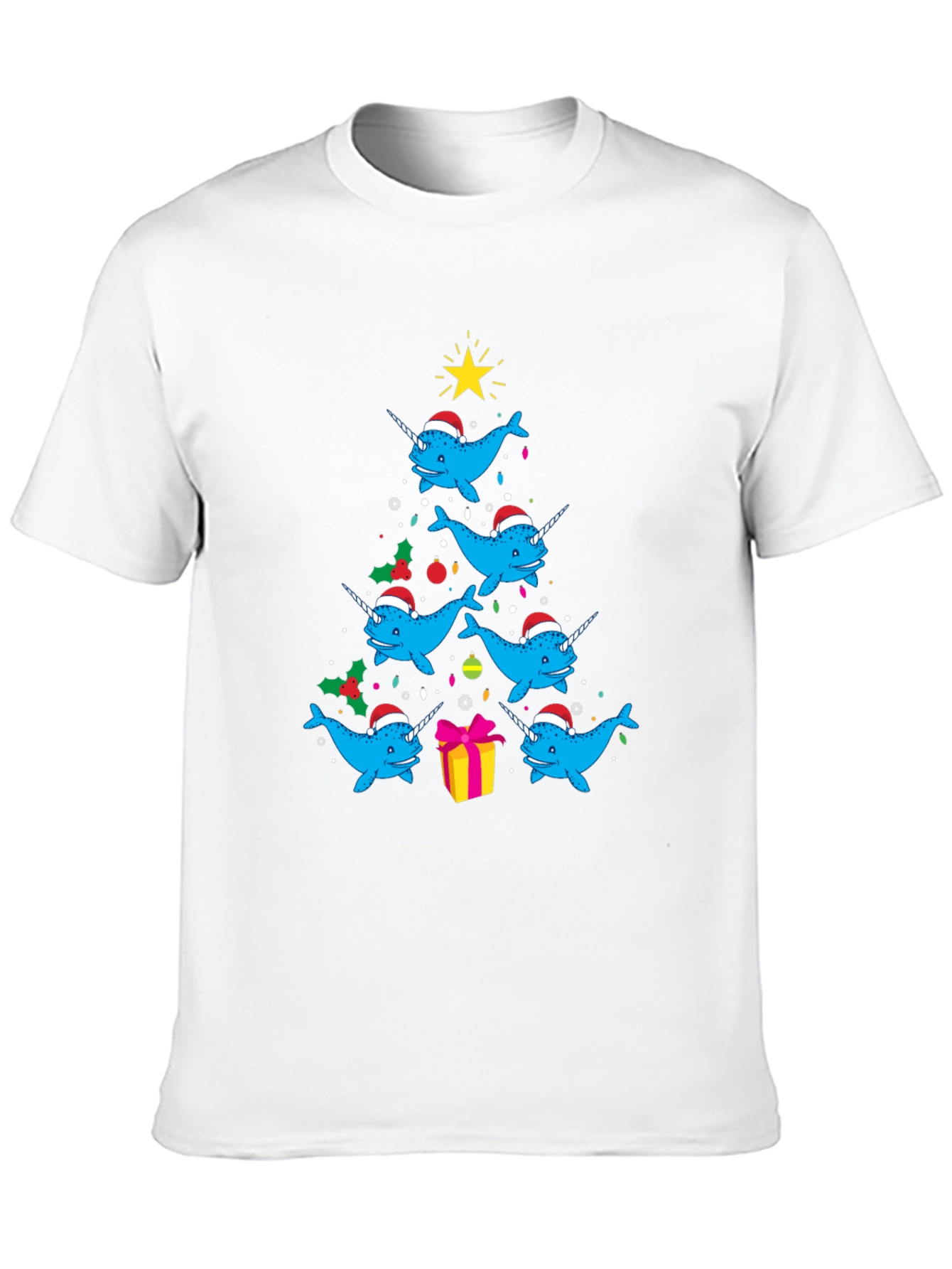 Narwhal Christmas Tree Graphic Tee