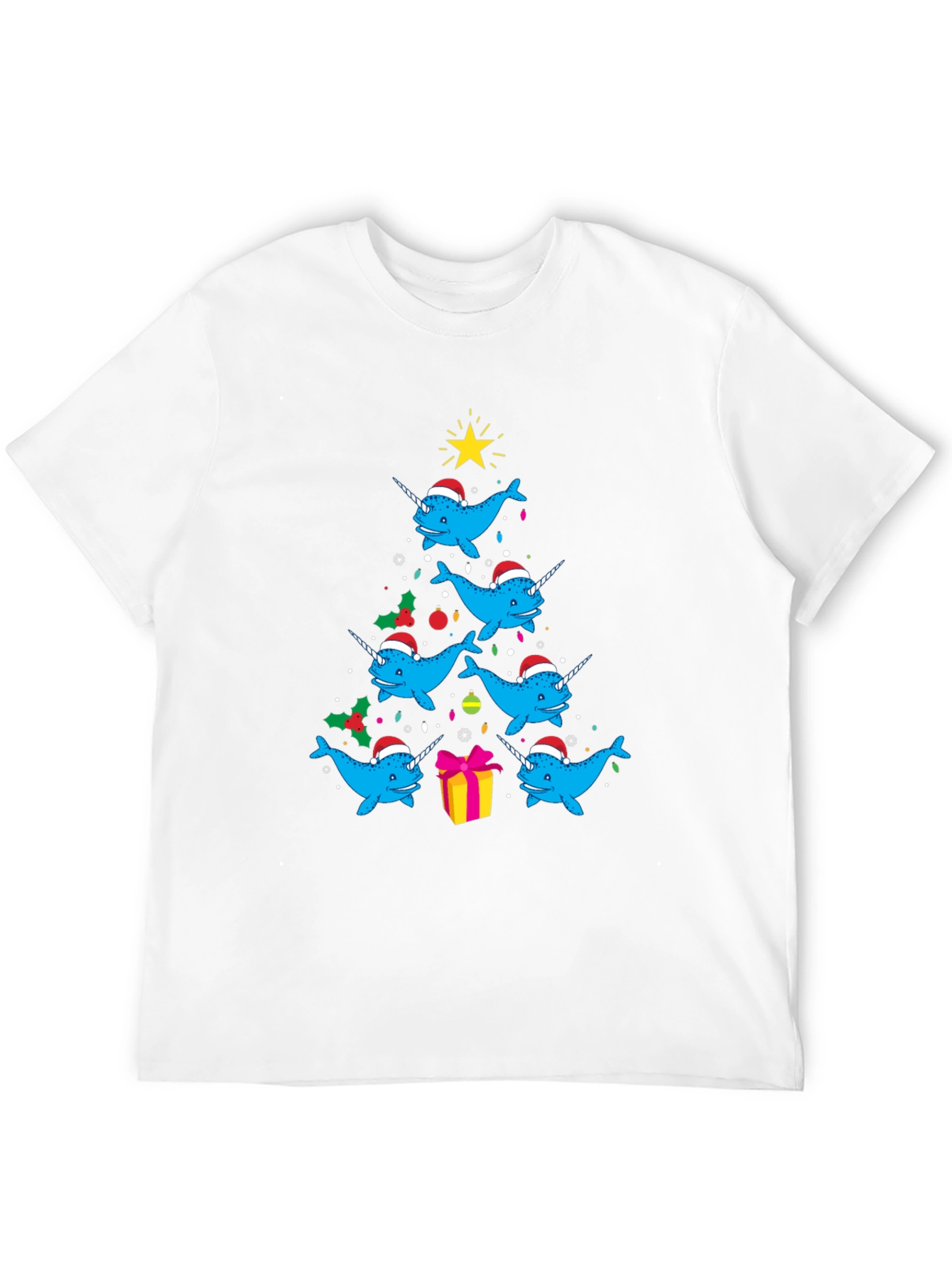 Narwhal Christmas Tree Graphic Tee