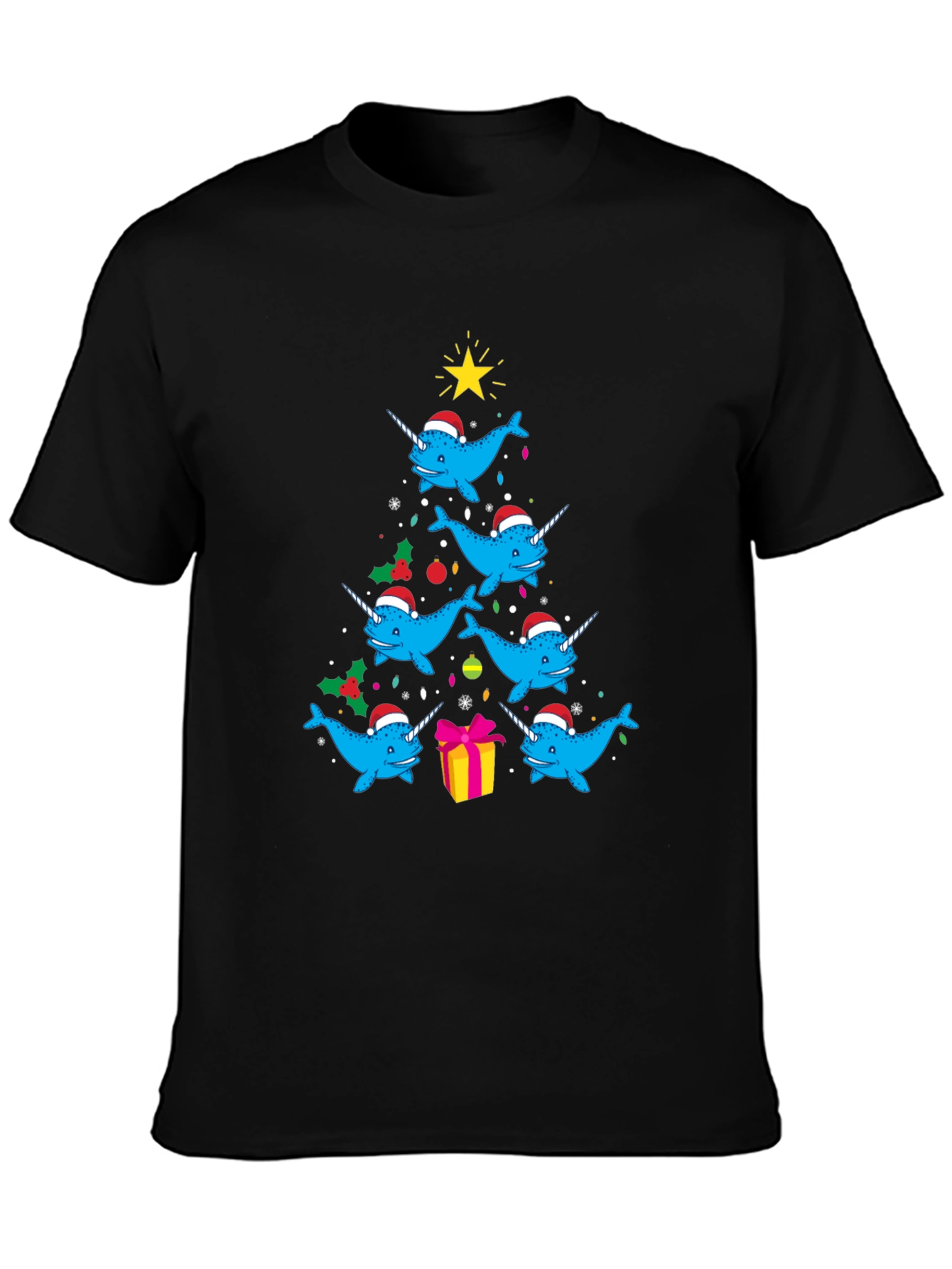 Narwhal Christmas Tree Graphic Tee