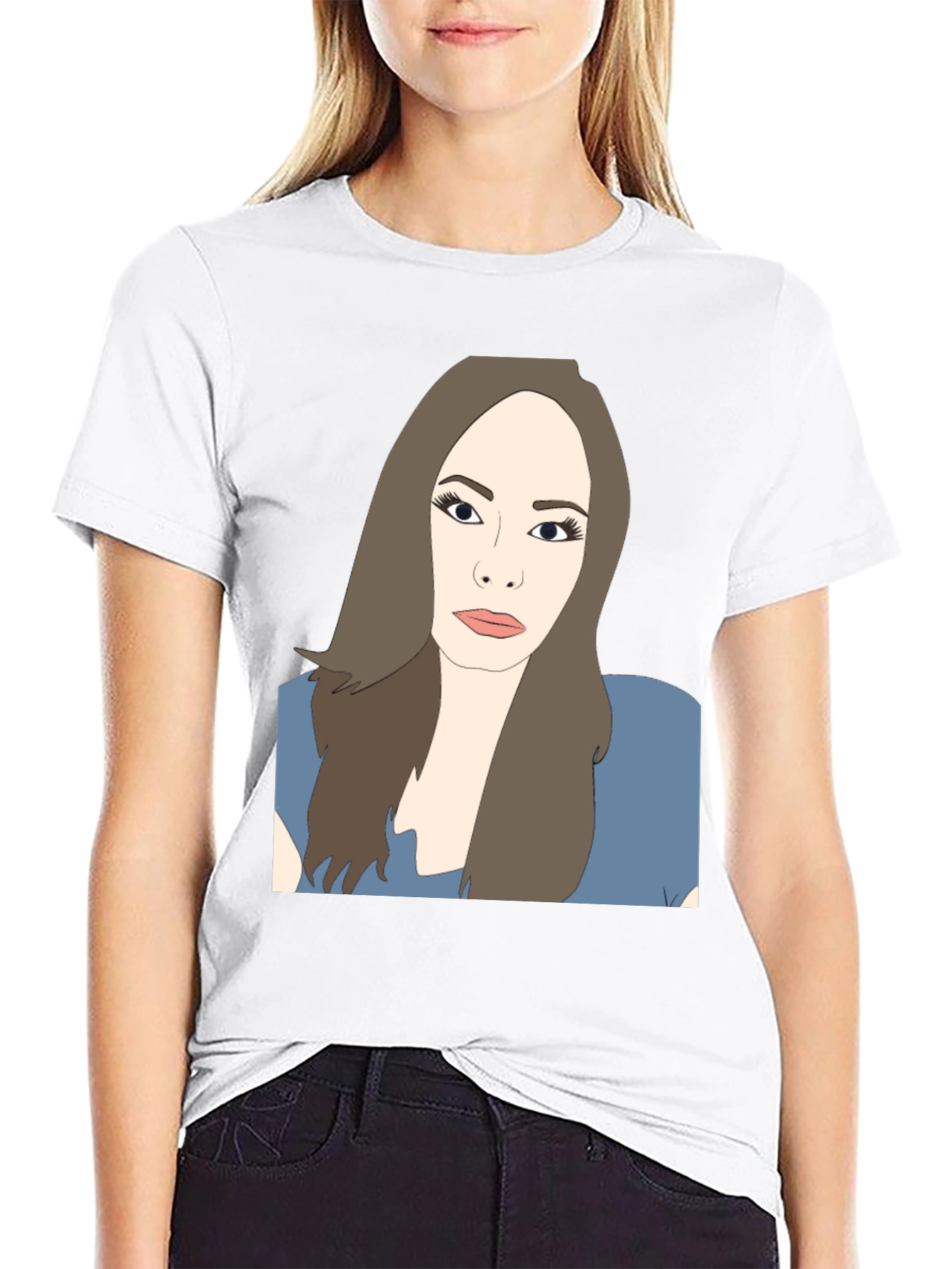 Illustrated Woman Black T-Shirt
