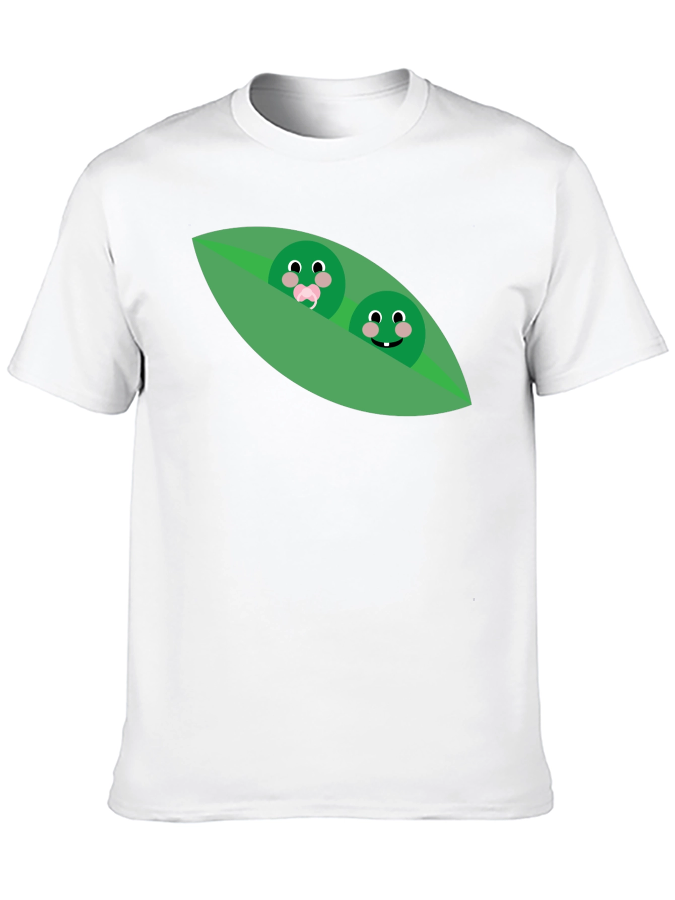 Cute Two Peas in a Pod Graphic Black T-Shirt