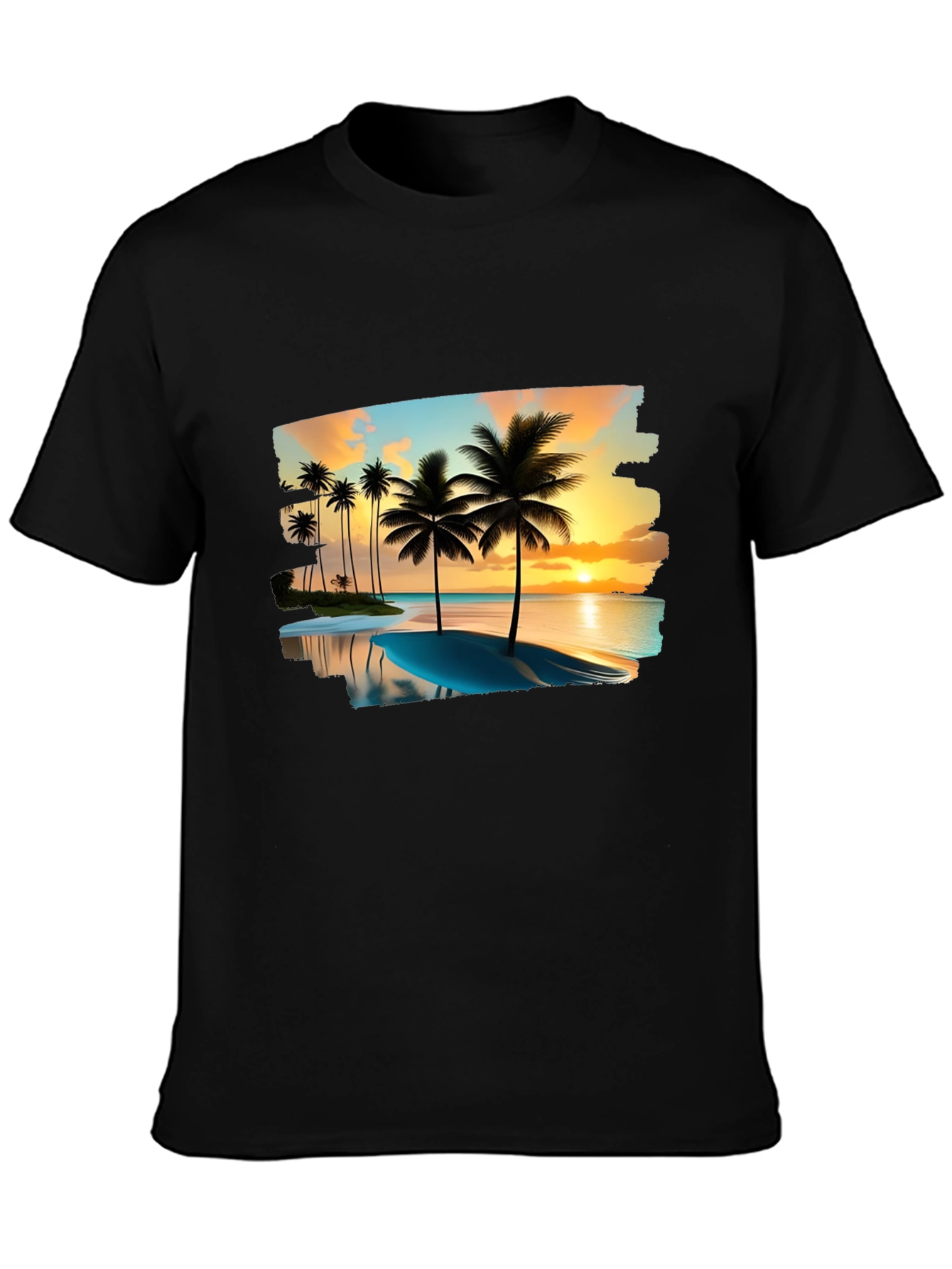 Tropical Palm Tree Sunset Graphic T-Shirt