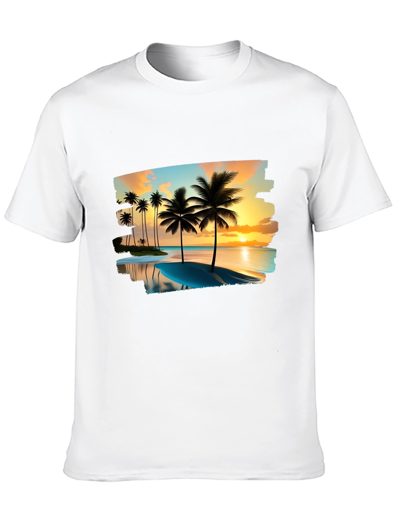 Tropical Palm Tree Sunset Graphic T-Shirt