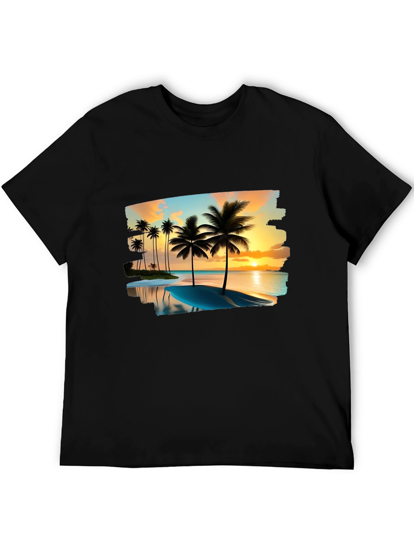 Tropical Palm Tree Sunset Graphic T-Shirt
