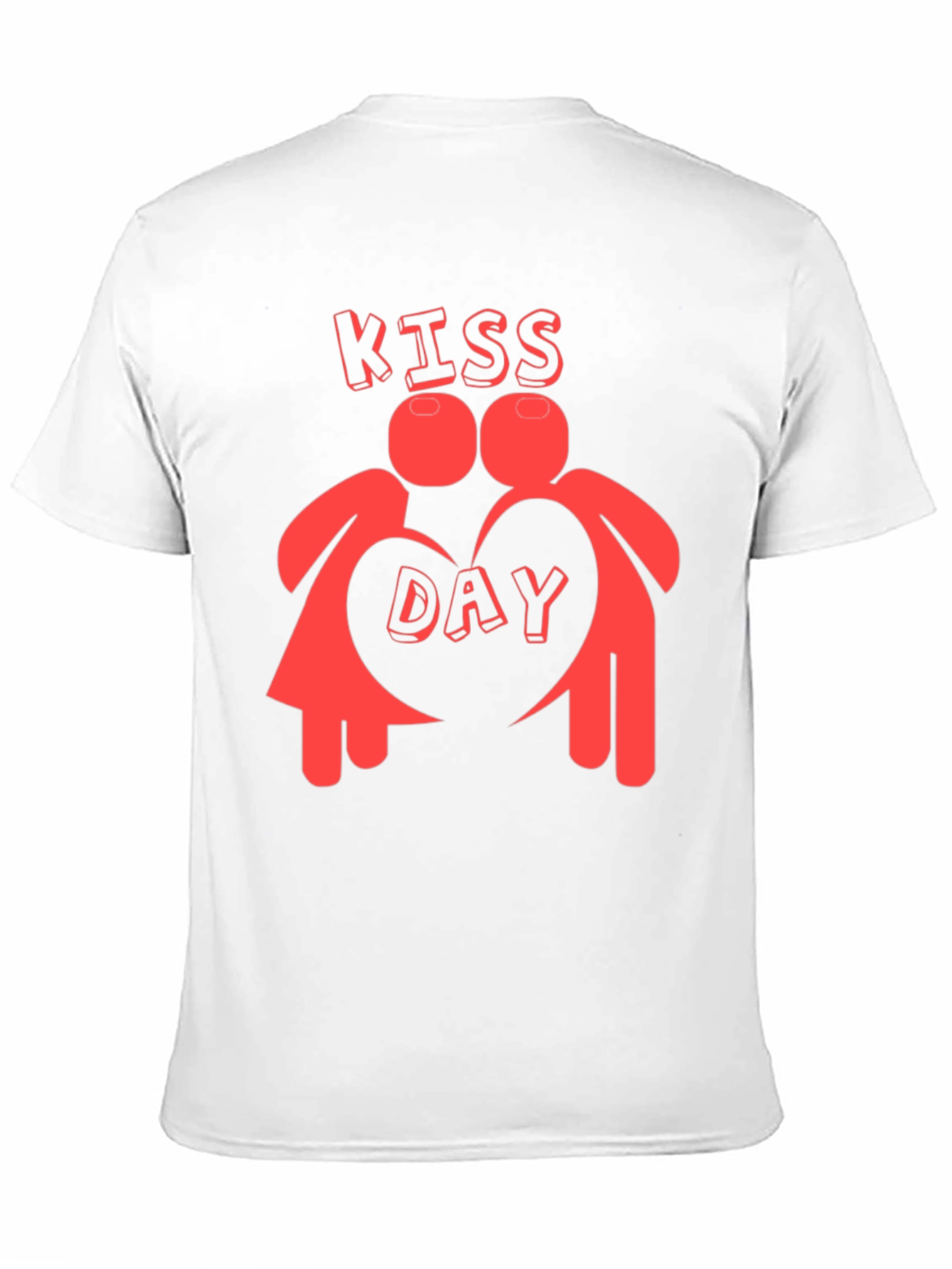 Kiss Day Black Graphic T-Shirt Valentines Day Gift