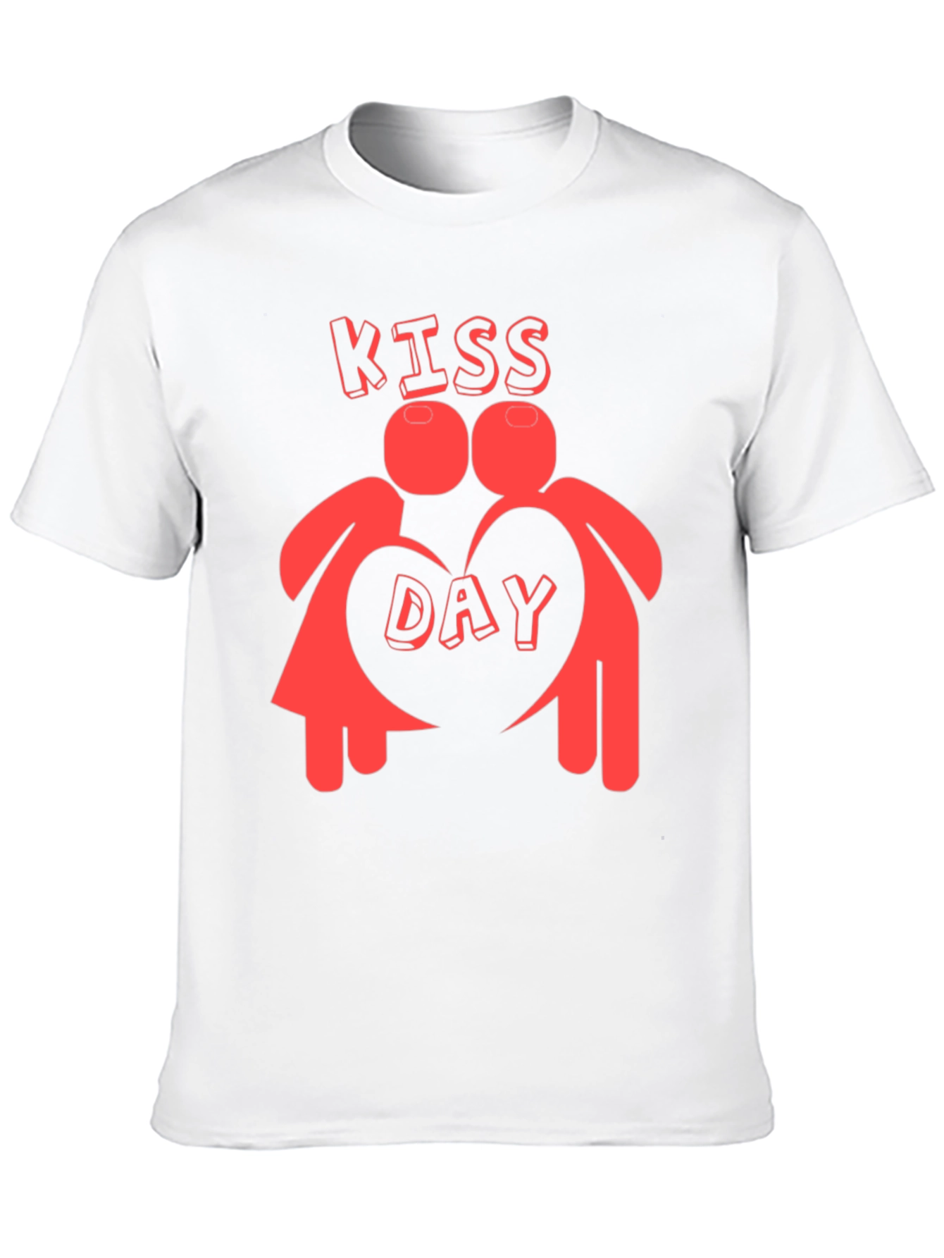 Kiss Day Black Graphic T-Shirt Valentines Day Gift