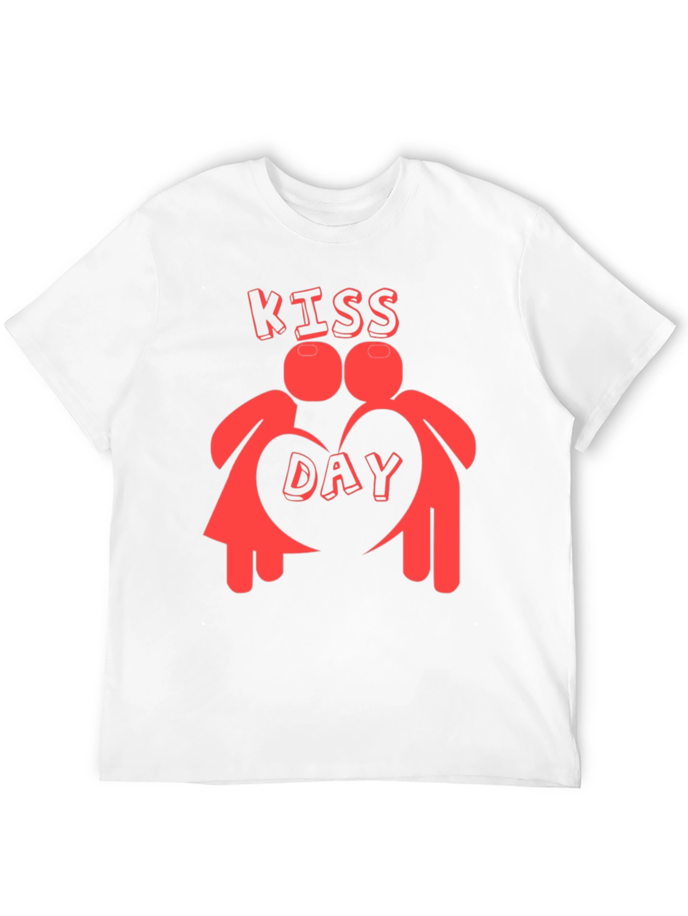 Kiss Day Black Graphic T-Shirt Valentines Day Gift