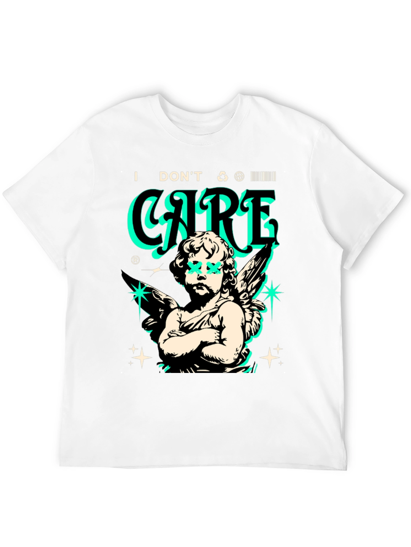 Edgy Angel Graphic T-Shirt - Black Cotton Tee