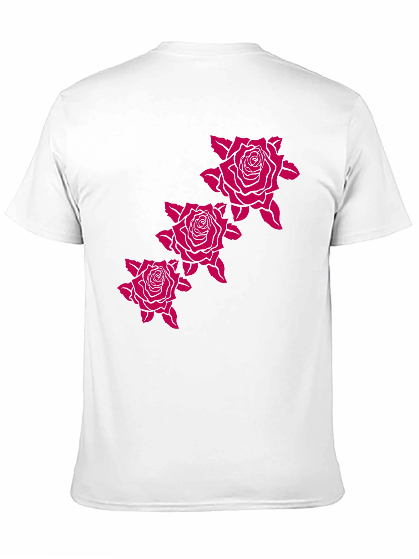 Mens Black Tee with Rose Graphic