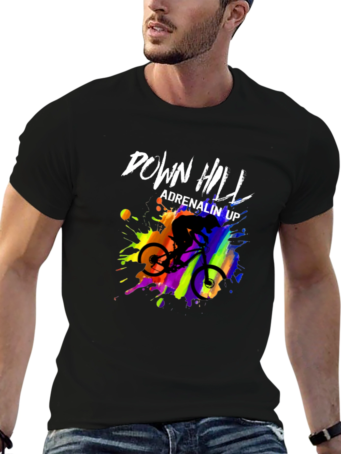 Downhill Adrenalin Up Graphic T-Shirt - Mountain Bike