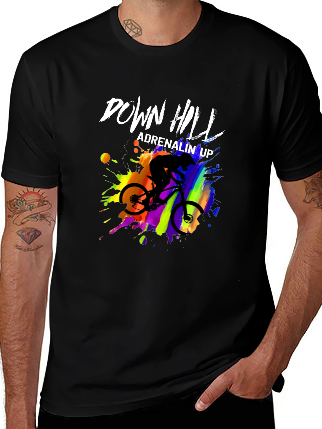 Downhill Adrenalin Up Graphic T-Shirt - Mountain Bike