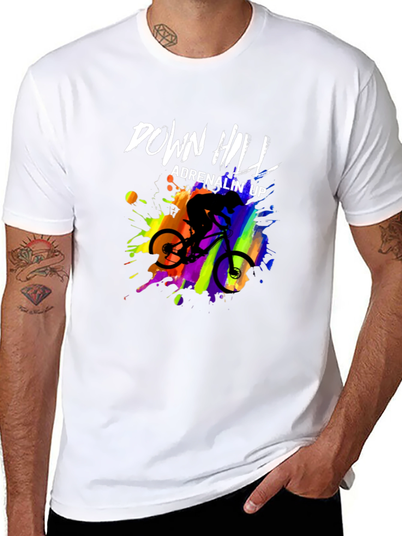 Downhill Adrenalin Up Graphic T-Shirt - Mountain Bike