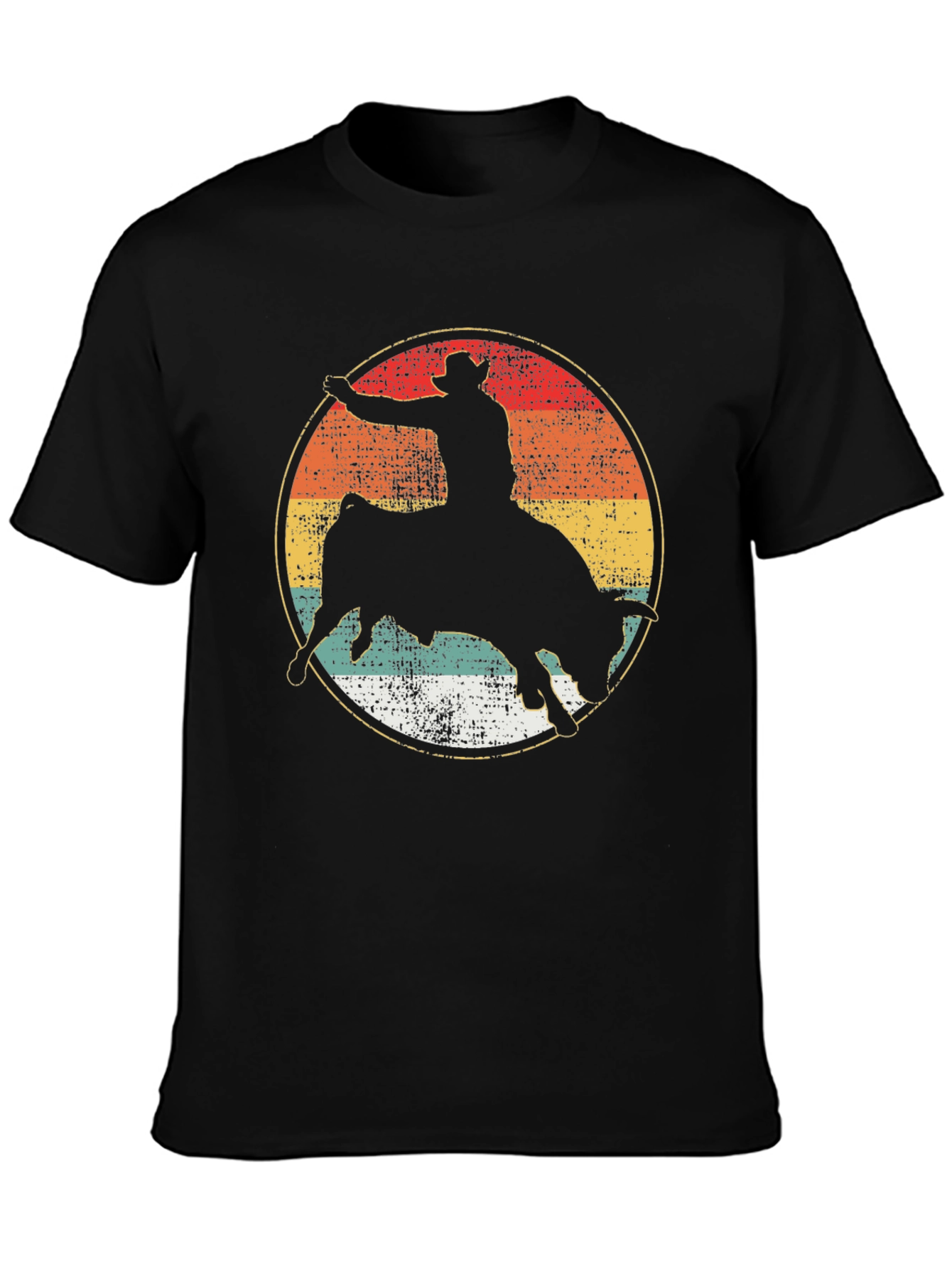 Rodeo Bull Rider Silhouette Graphic Tee