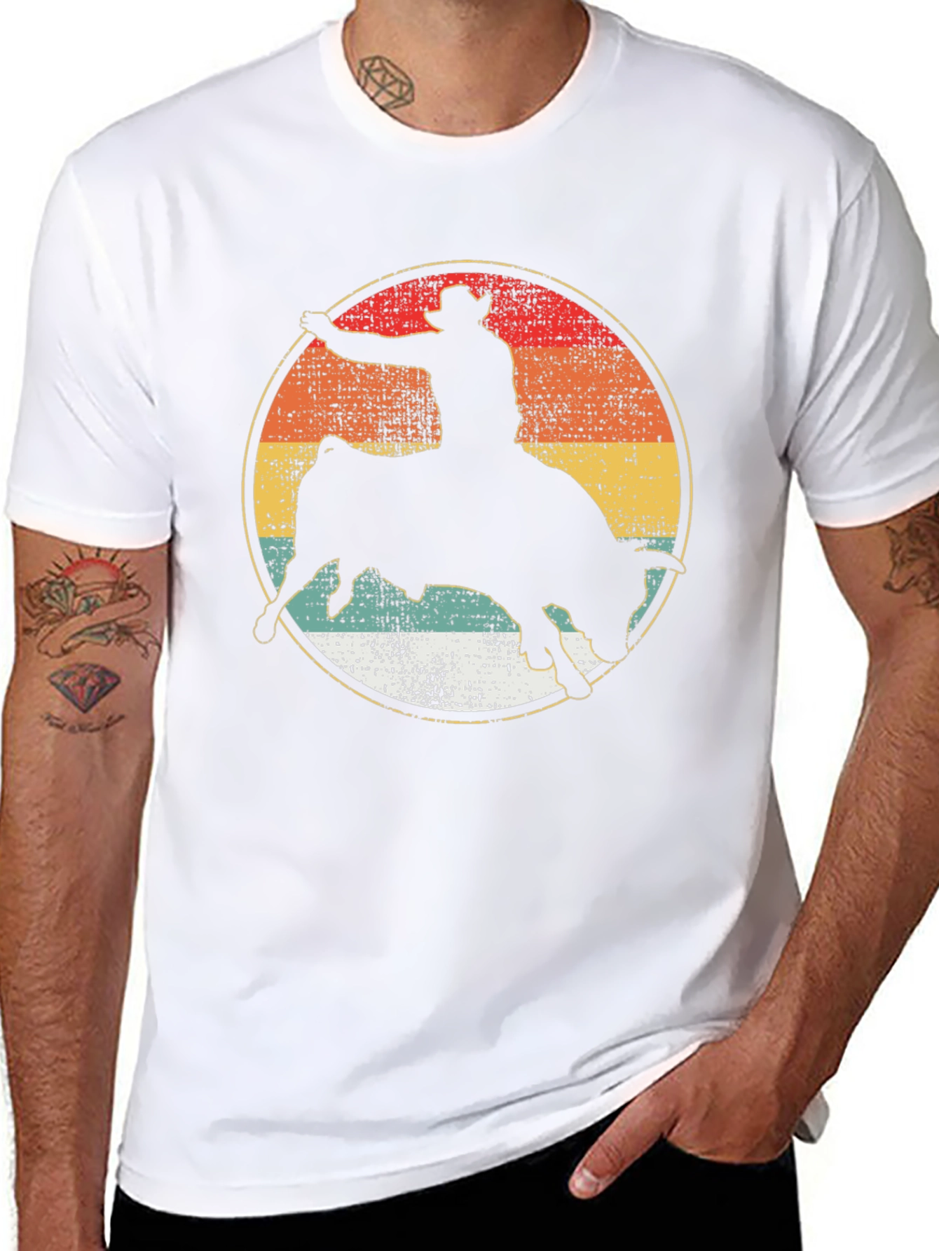 Rodeo Bull Rider Silhouette Graphic Tee