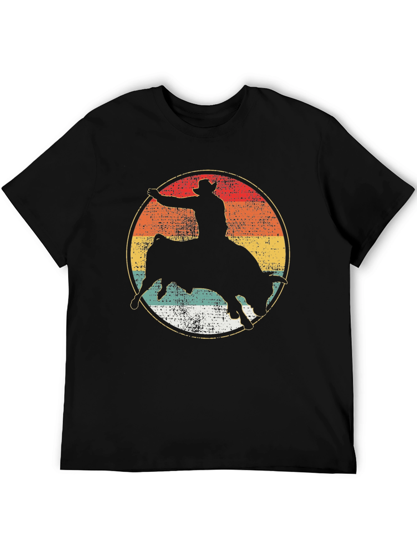 Rodeo Bull Rider Silhouette Graphic Tee