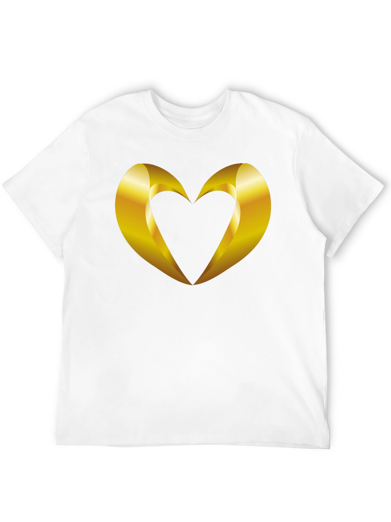 Golden Heart Graphic Tee - Stylish Mens Black T-Shirt