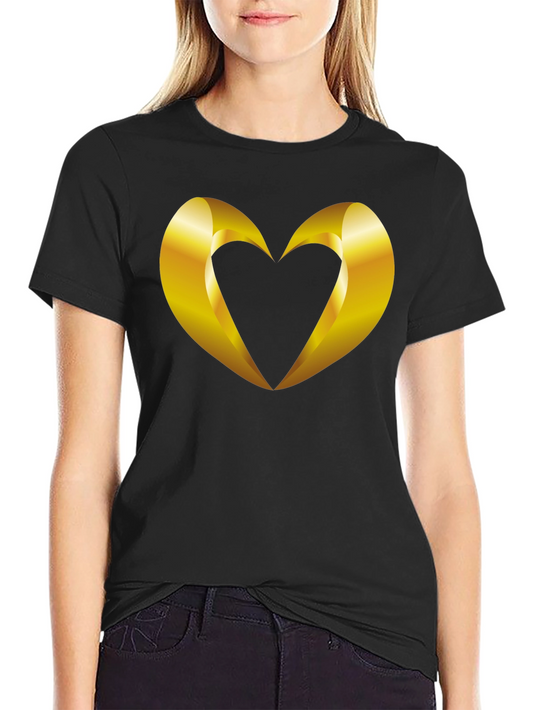Golden Heart Graphic Tee - Stylish Mens Black T-Shirt
