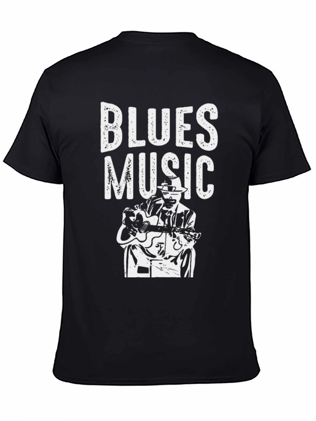 Blues Music Graphic T-Shirt - Black