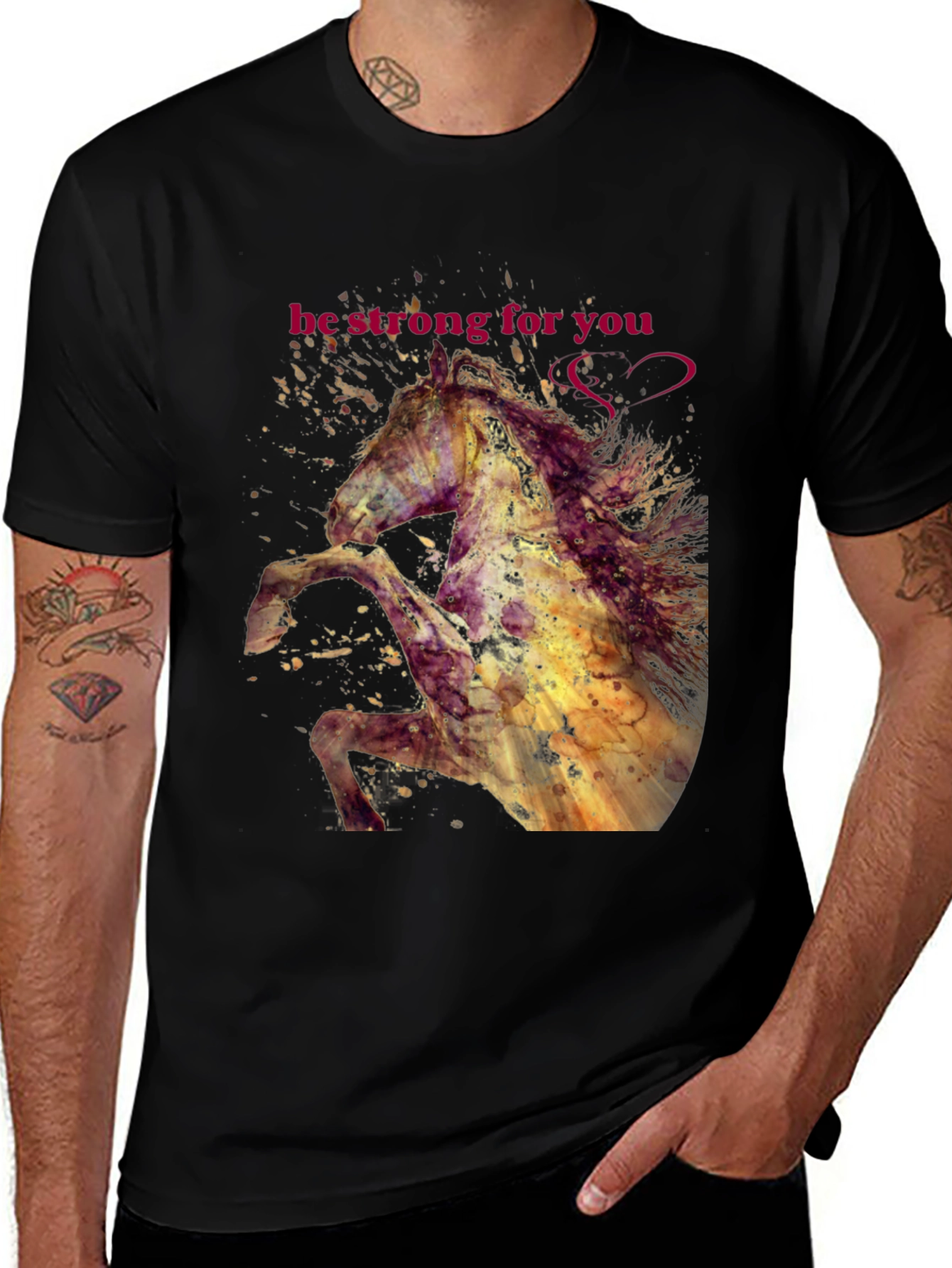 Be Strong Horse Graphic T-Shirt