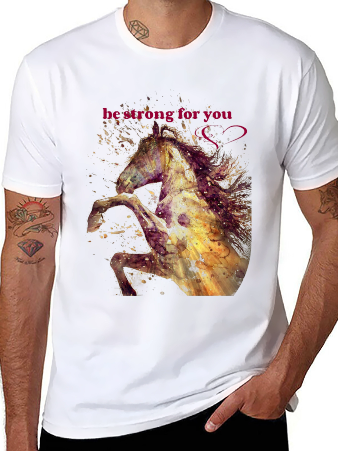 Be Strong Horse Graphic T-Shirt