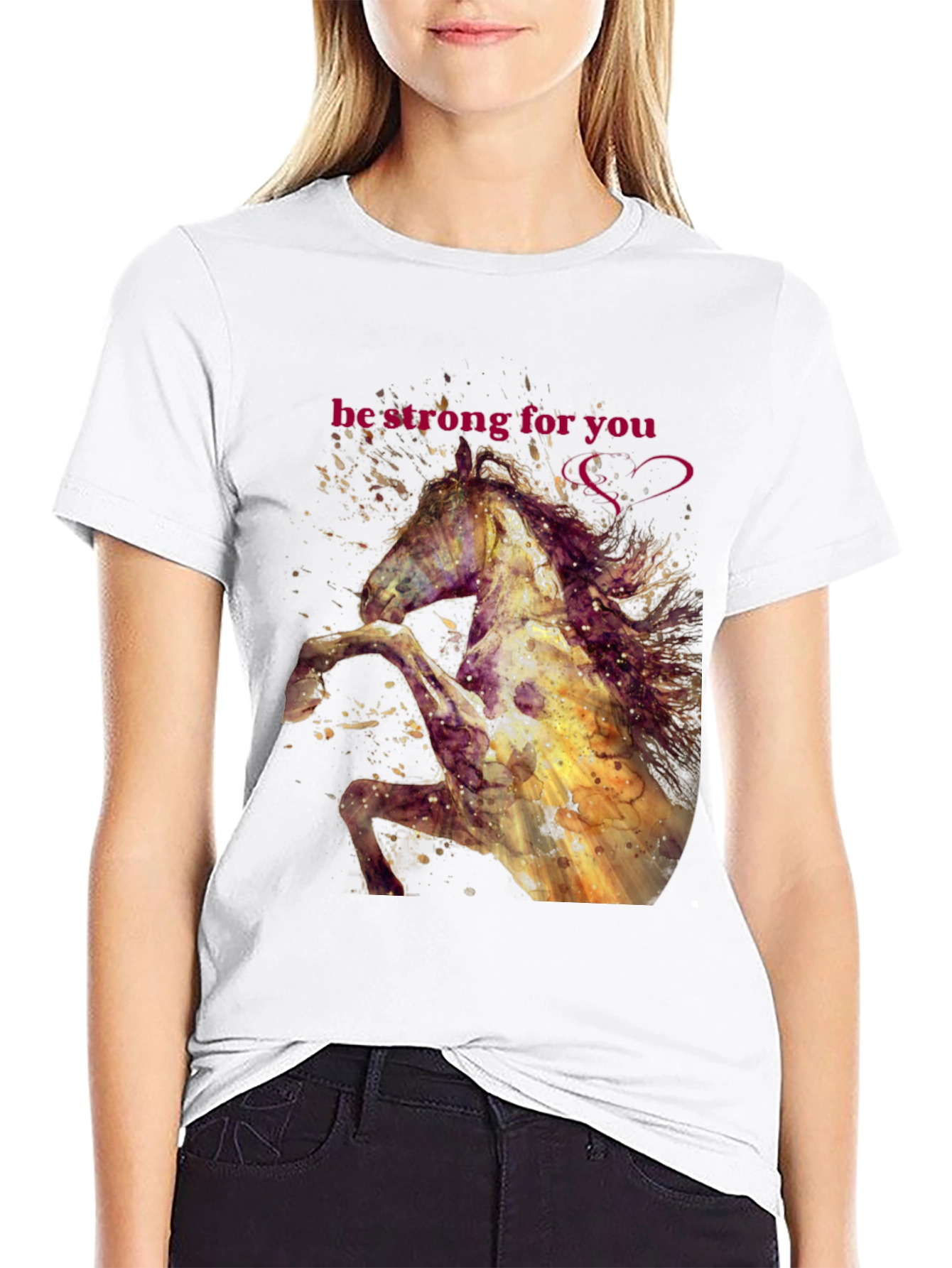 Be Strong Horse Graphic T-Shirt