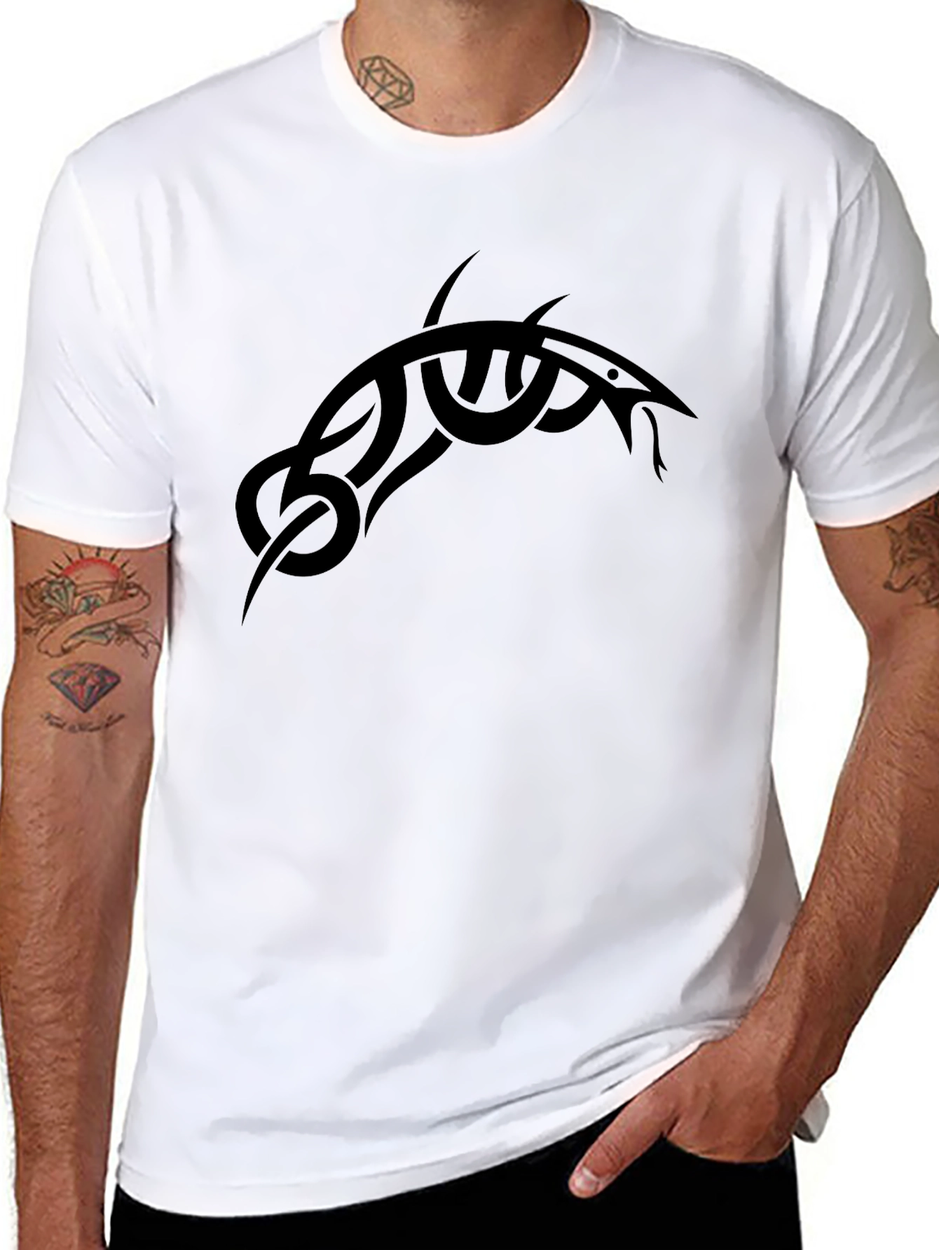 Mens Black Tribal Graphic T-Shirt