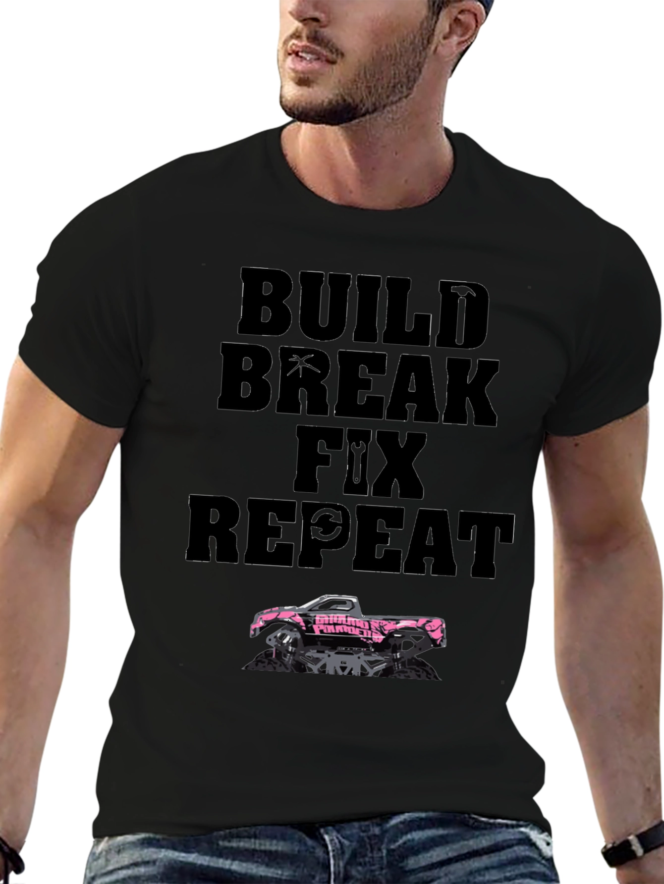 Build Break Fix Repeat Trucker T-Shirt