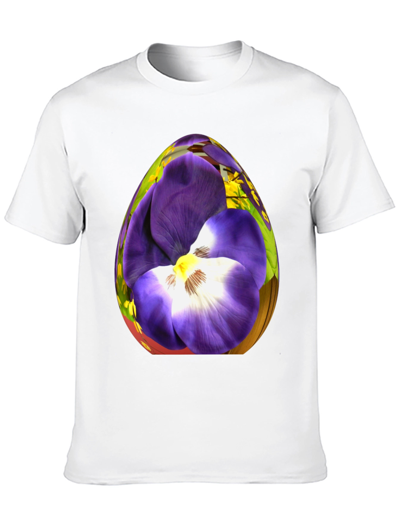 Floral Egg Graphic Black T-Shirt