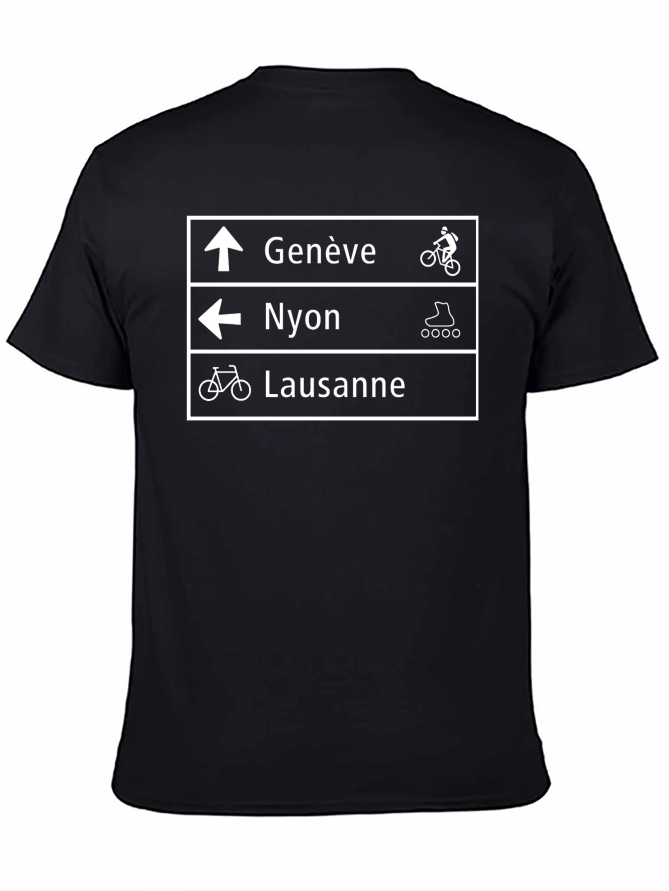 Genève Nyon Lausanne T-Shirt - Black