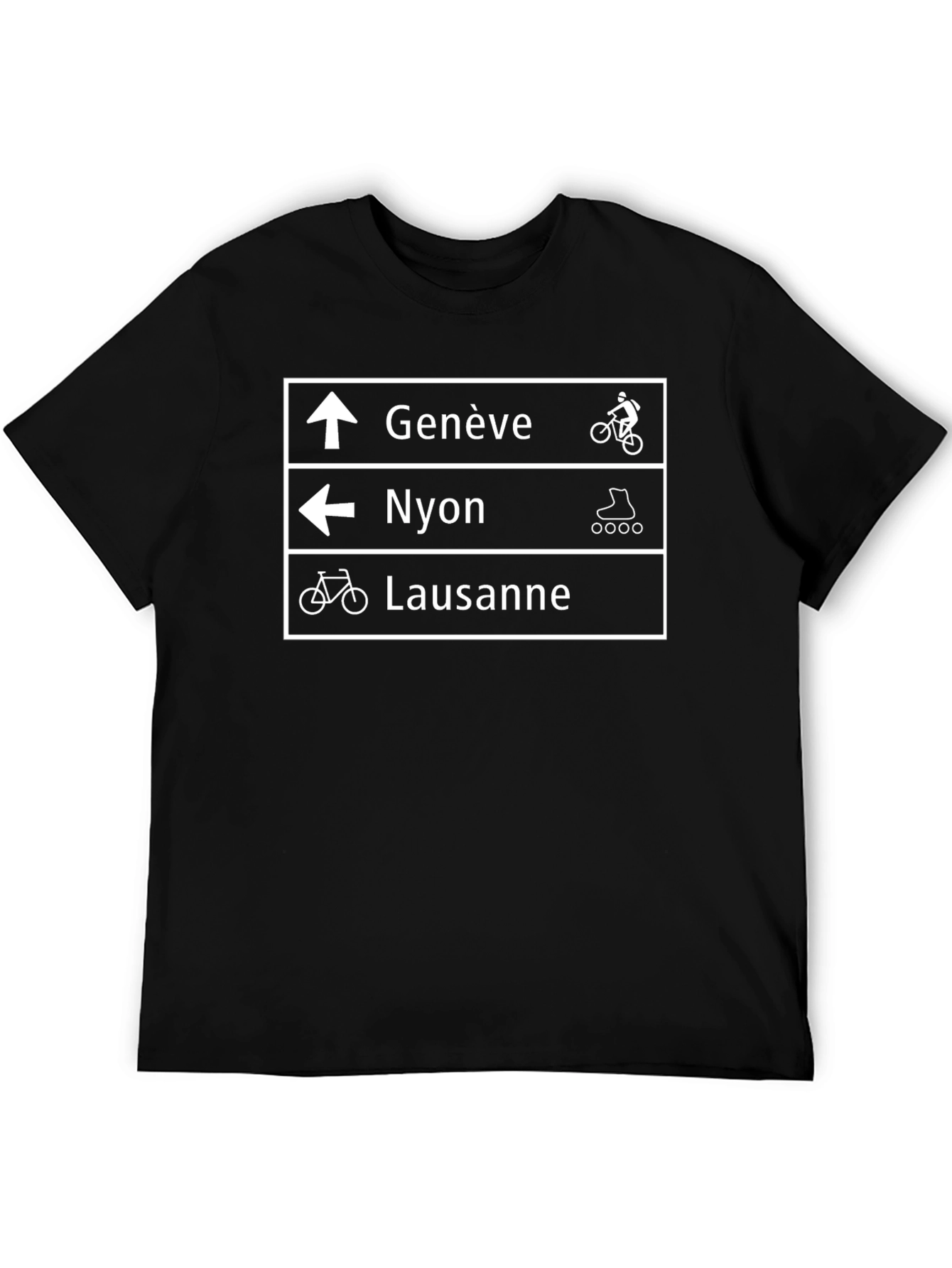 Genève Nyon Lausanne T-Shirt - Black