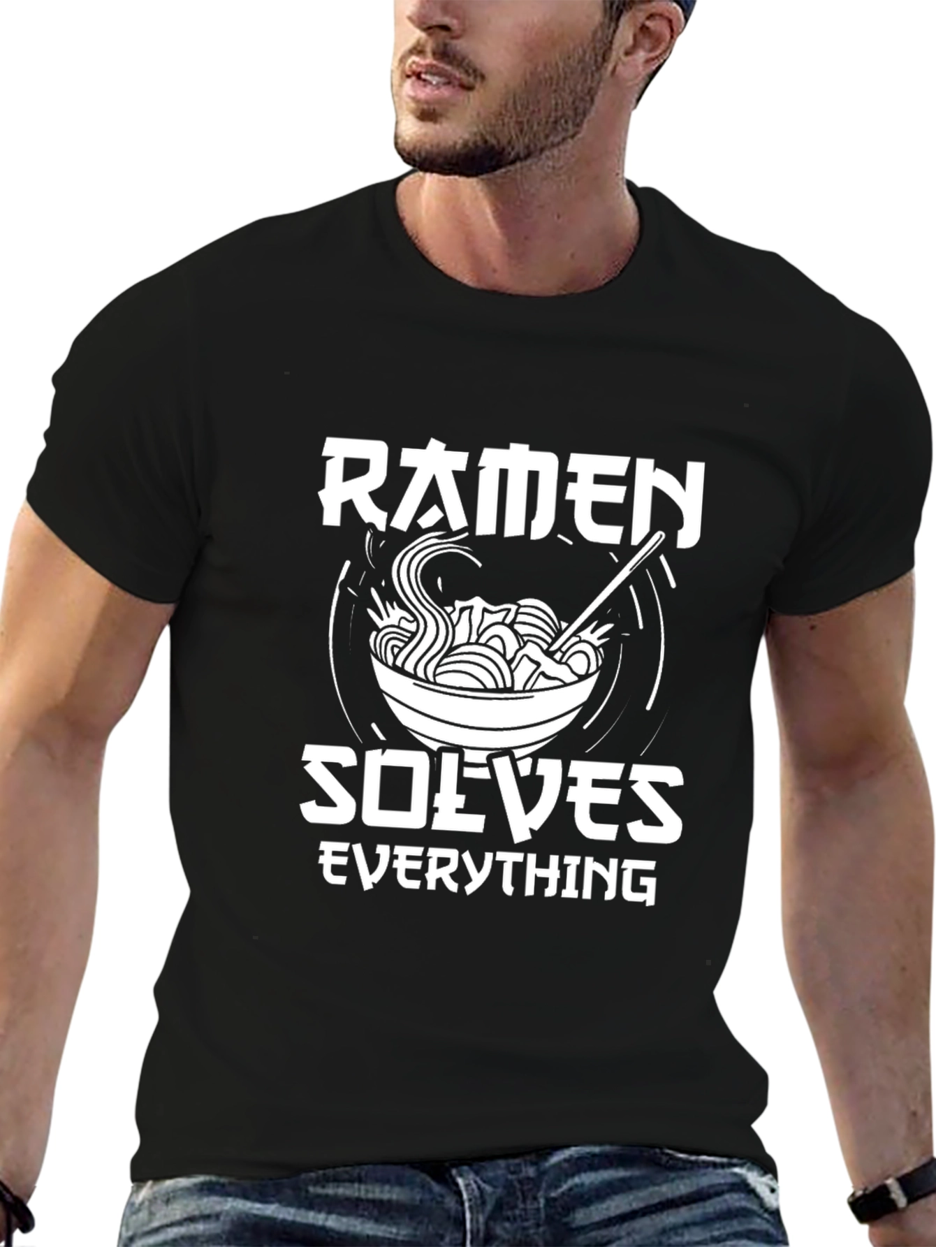 Ramen Solves Everything T-Shirt - Funny Foodie Tee