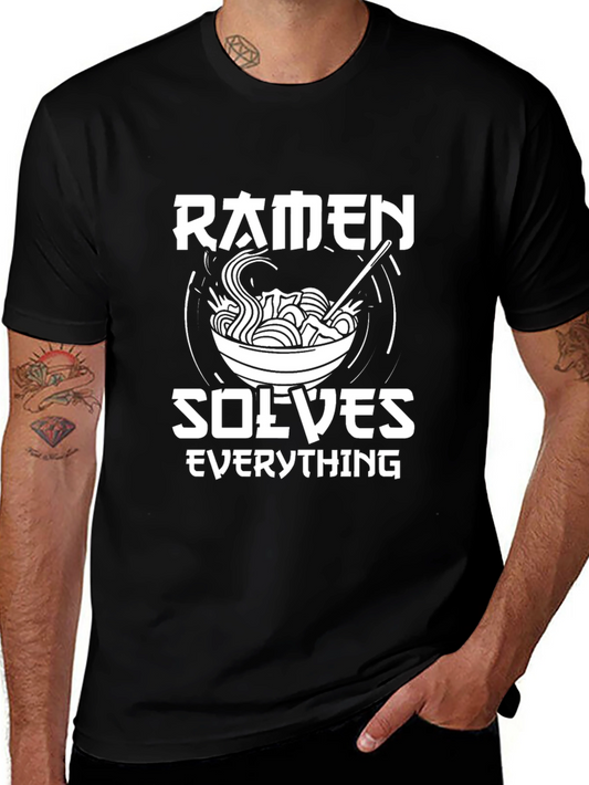 Ramen Solves Everything T-Shirt - Funny Foodie Tee