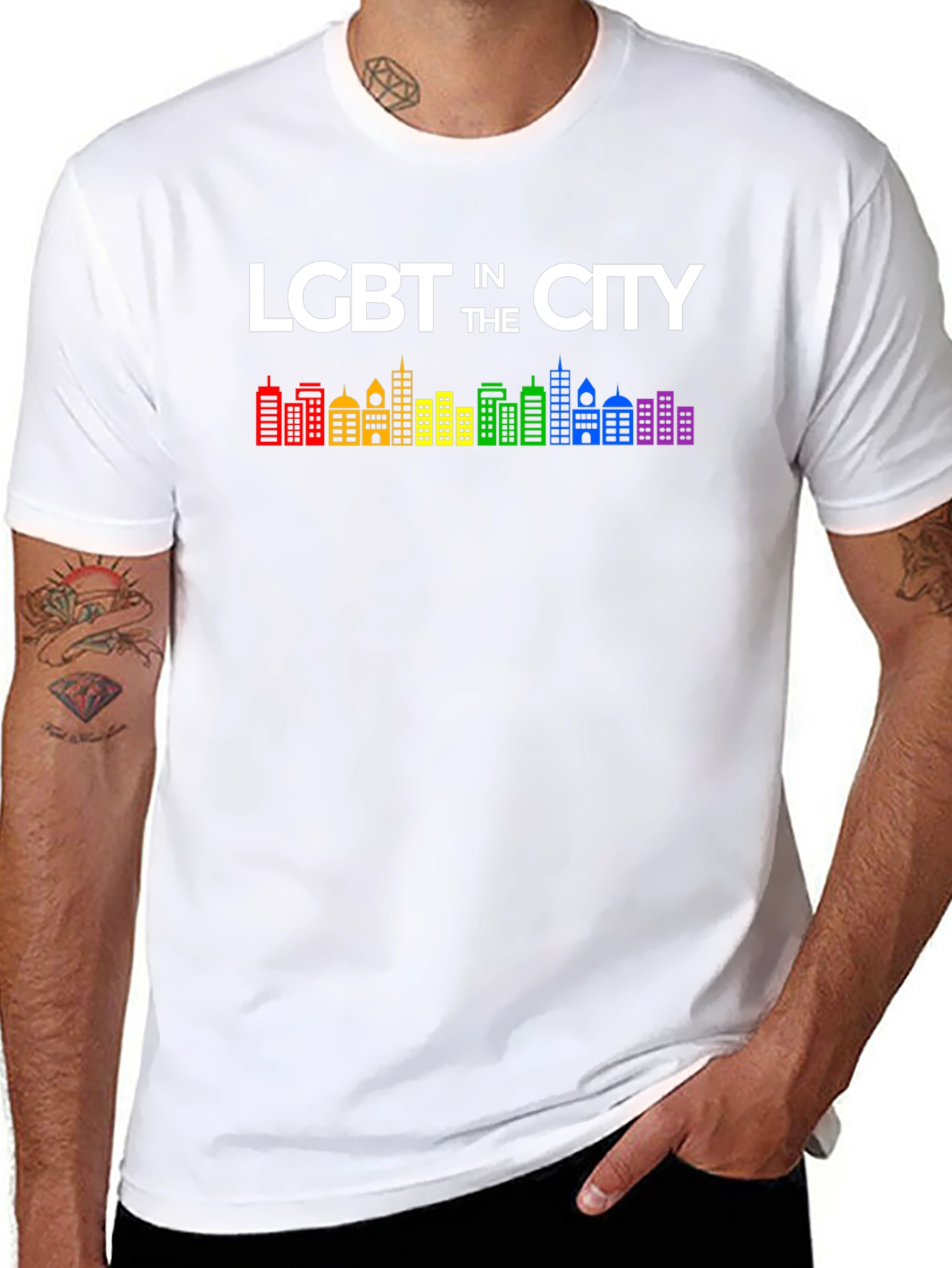LGBT In The City Pride T-Shirt Rainbow