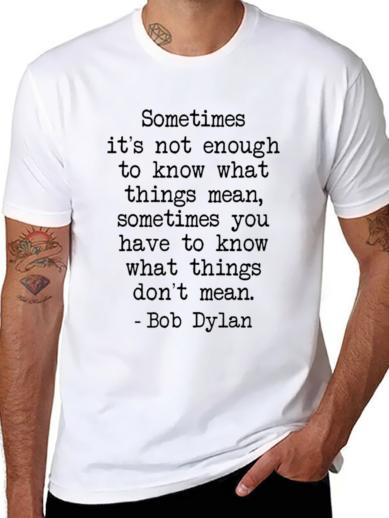 Bob Dylan Quote Graphic T-Shirt - Black