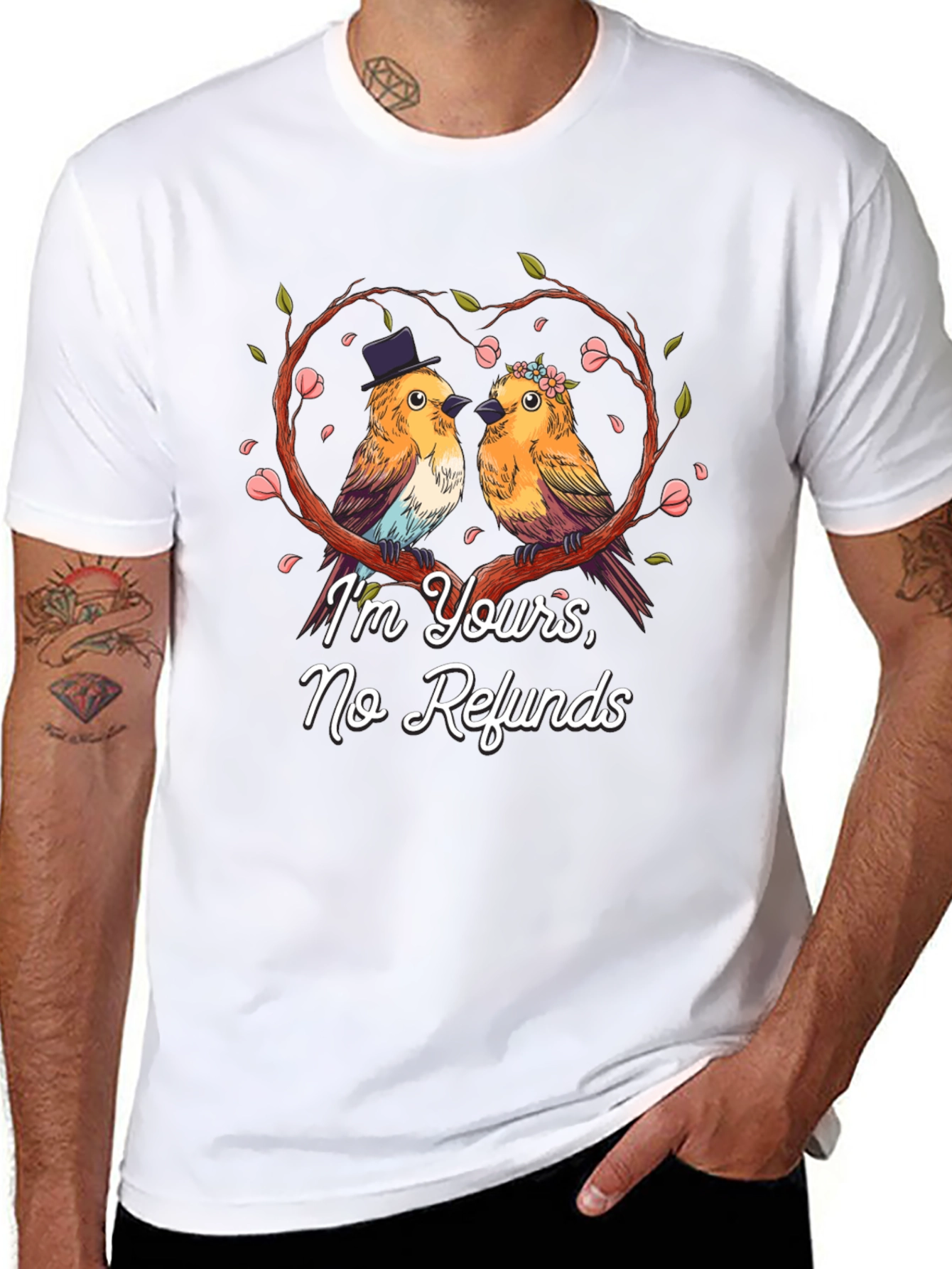Im Yours No Refunds Bird Couple T-Shirt