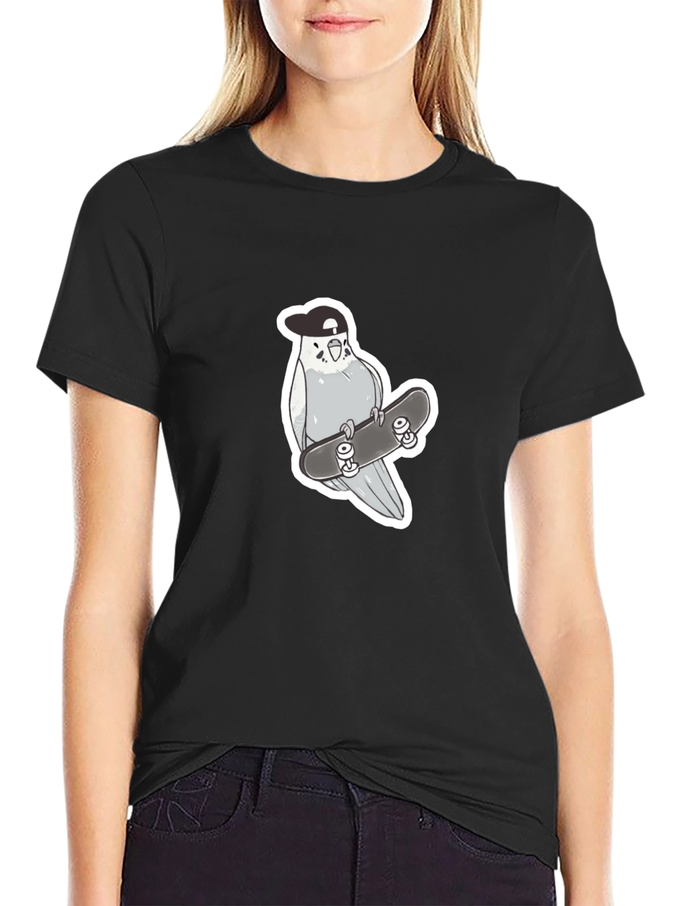 Cool Bird Skateboard Graphic Tee