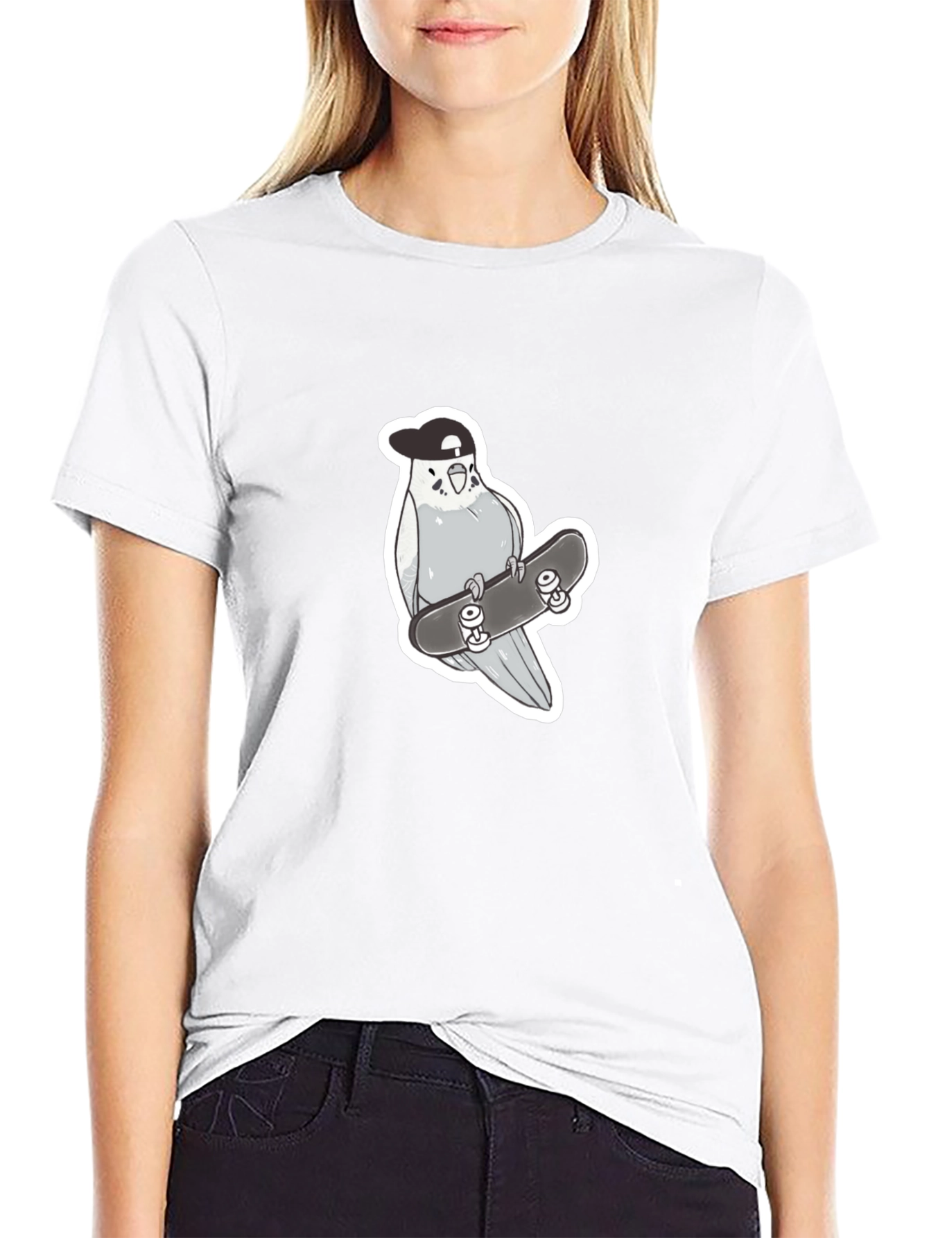 Cool Bird Skateboard Graphic Tee