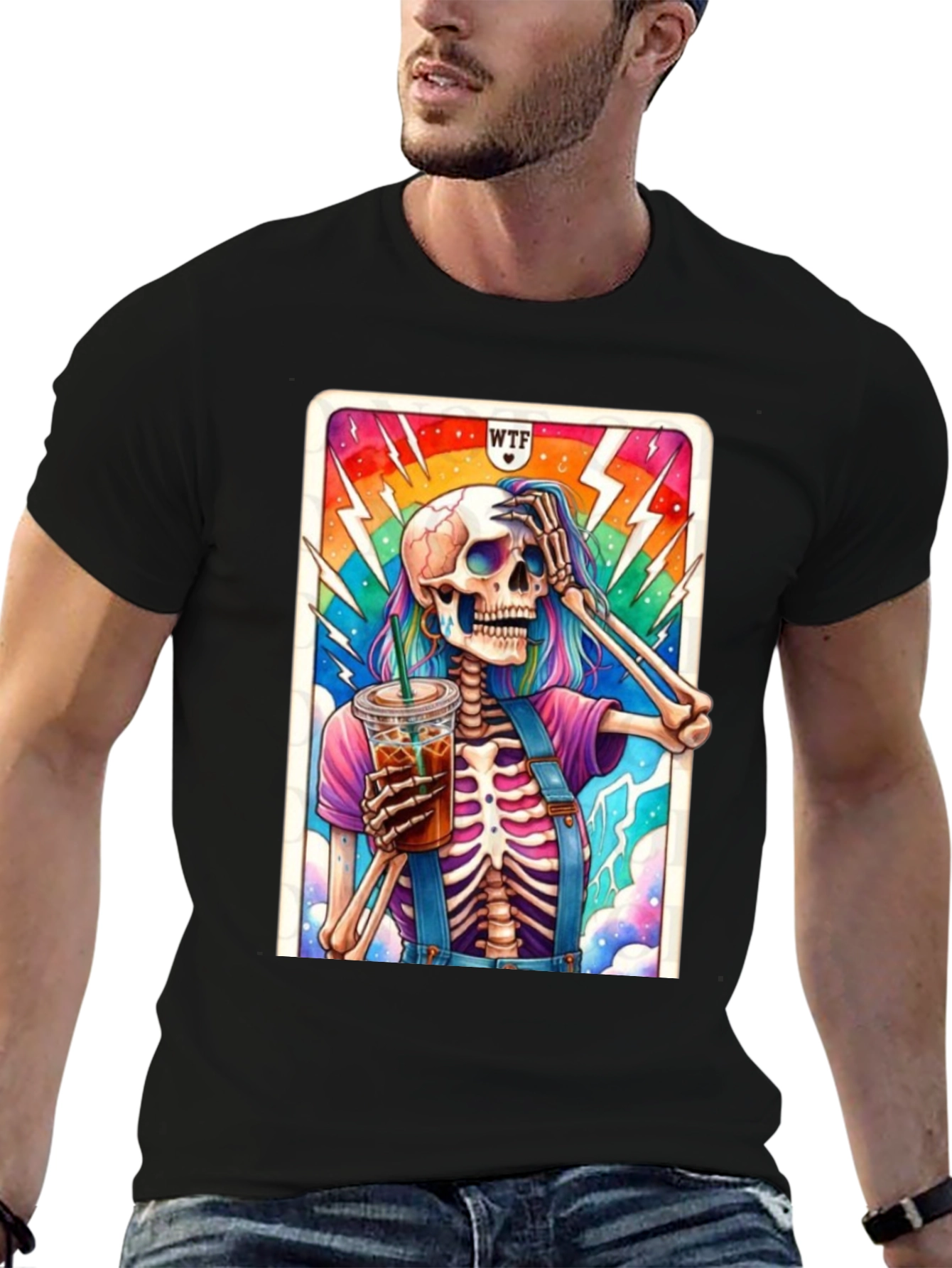 WTF Skeleton Iced Coffee T-Shirt