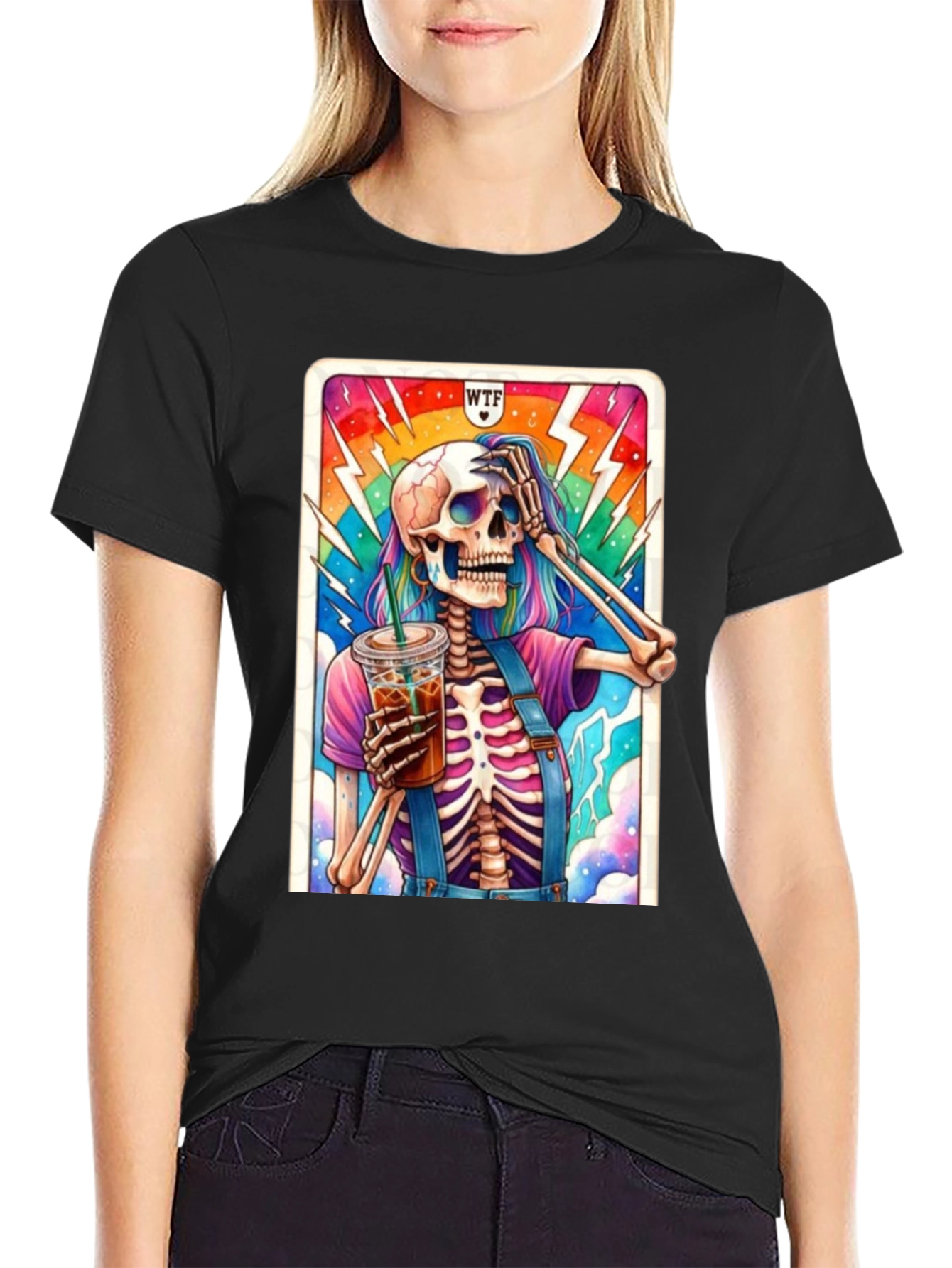WTF Skeleton Iced Coffee T-Shirt