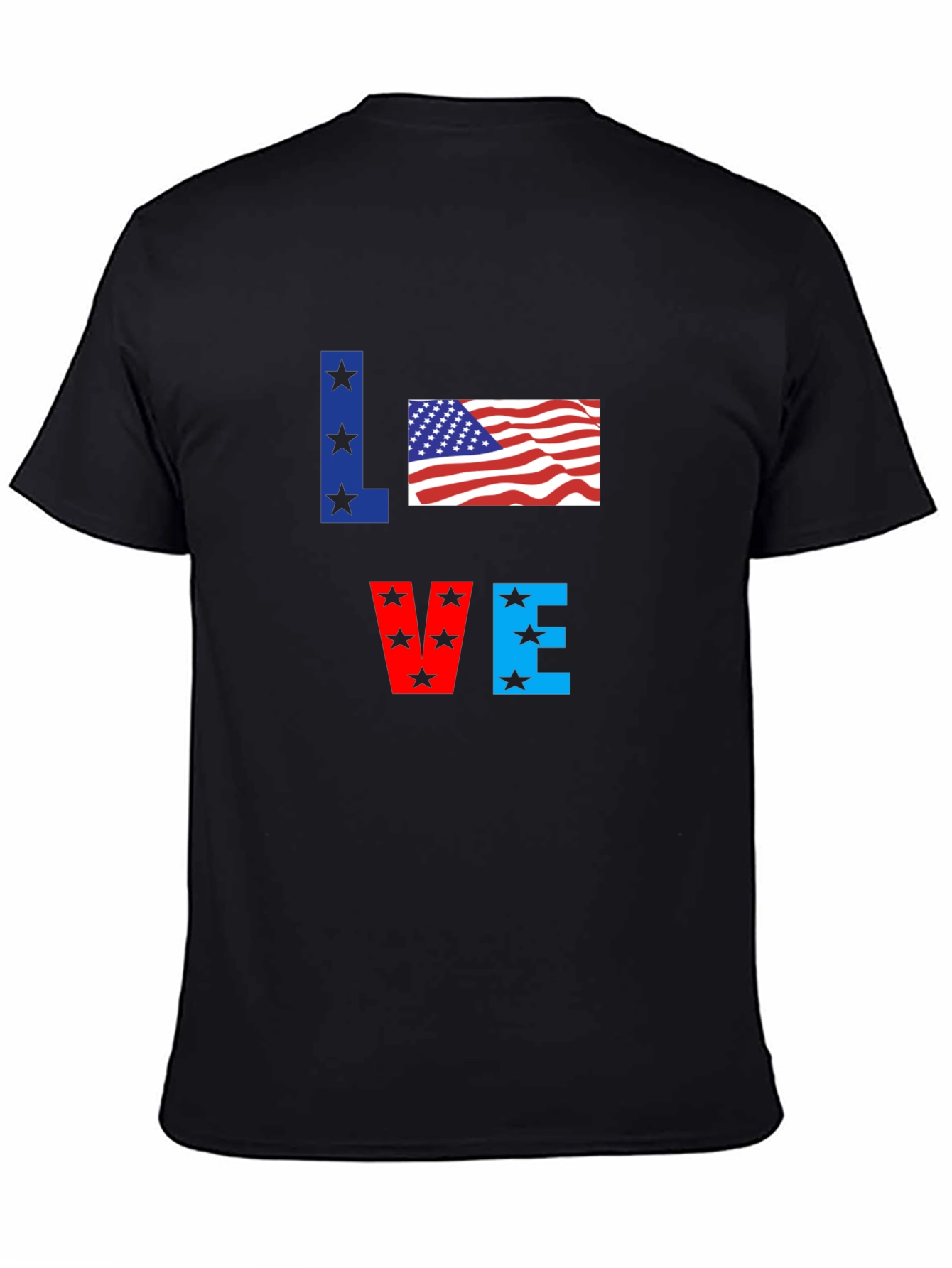 Patriotic Love USA Flag Graphic T-Shirt