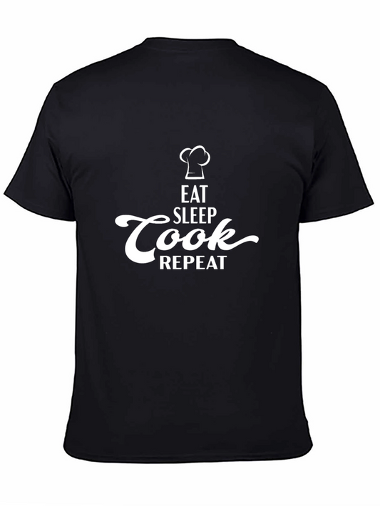 Eat Sleep Cook Repeat Graphic Tee - Chef T-Shirt