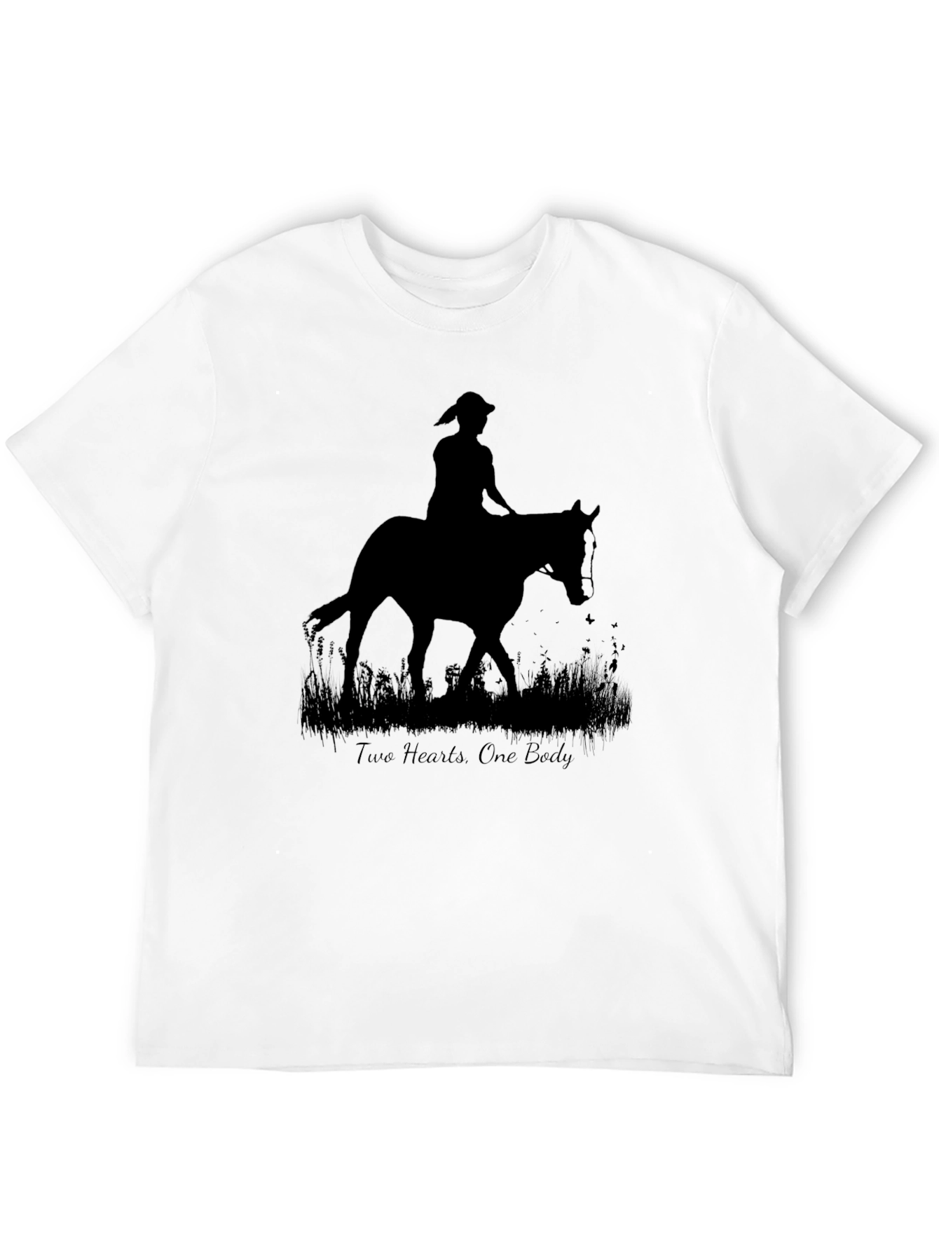 Two Hearts One Body Silhouette Black Tee