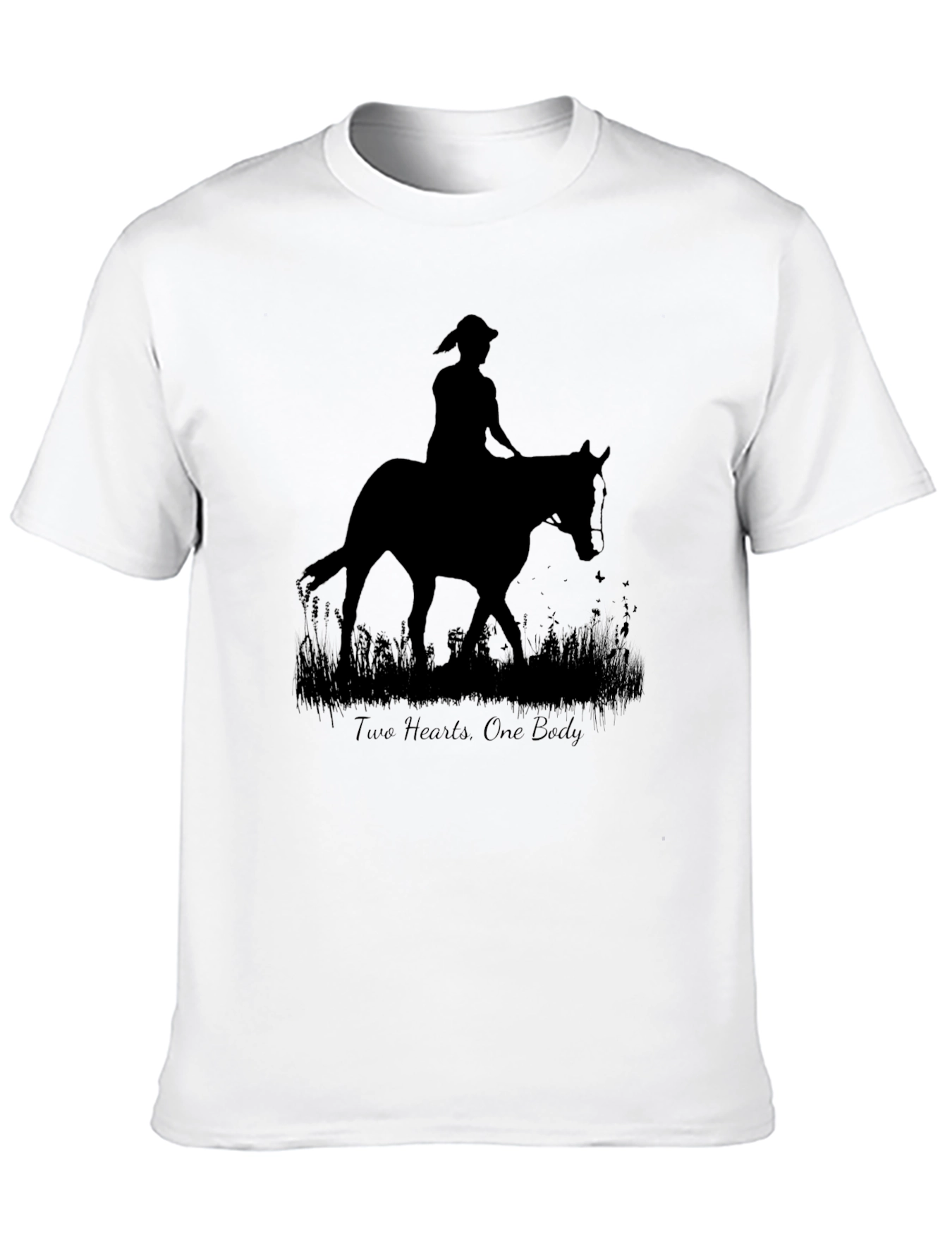 Two Hearts One Body Silhouette Black Tee
