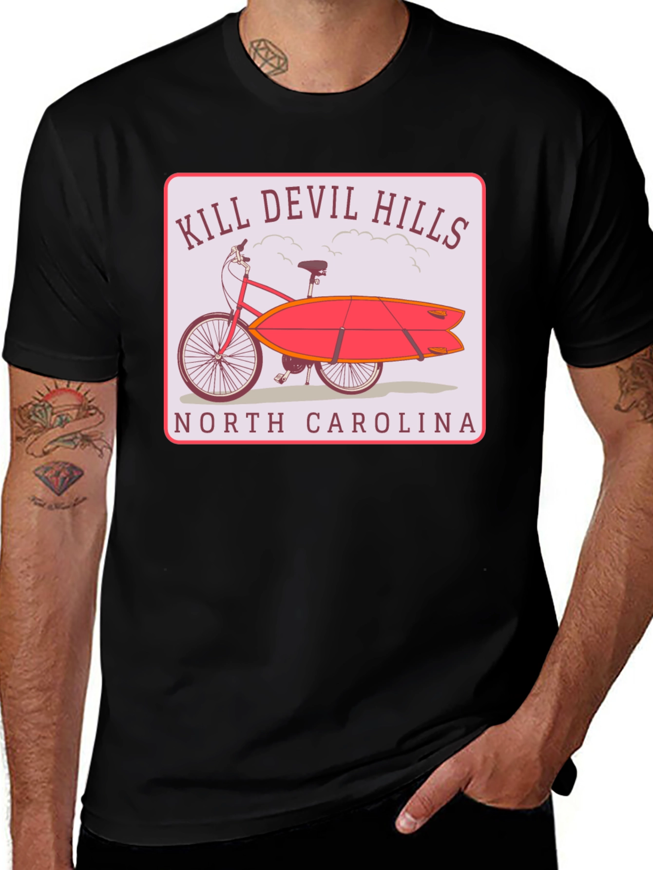 Kill Devil Hills Surf Bike Graphic T-Shirt