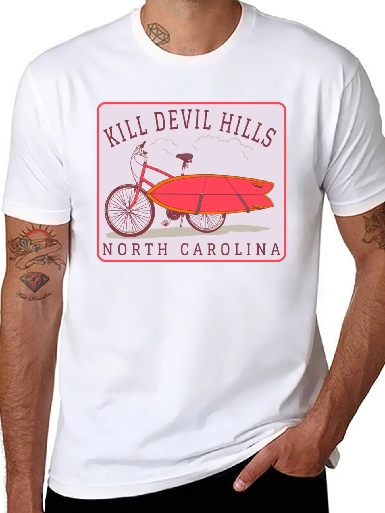 Kill Devil Hills Surf Bike Graphic T-Shirt