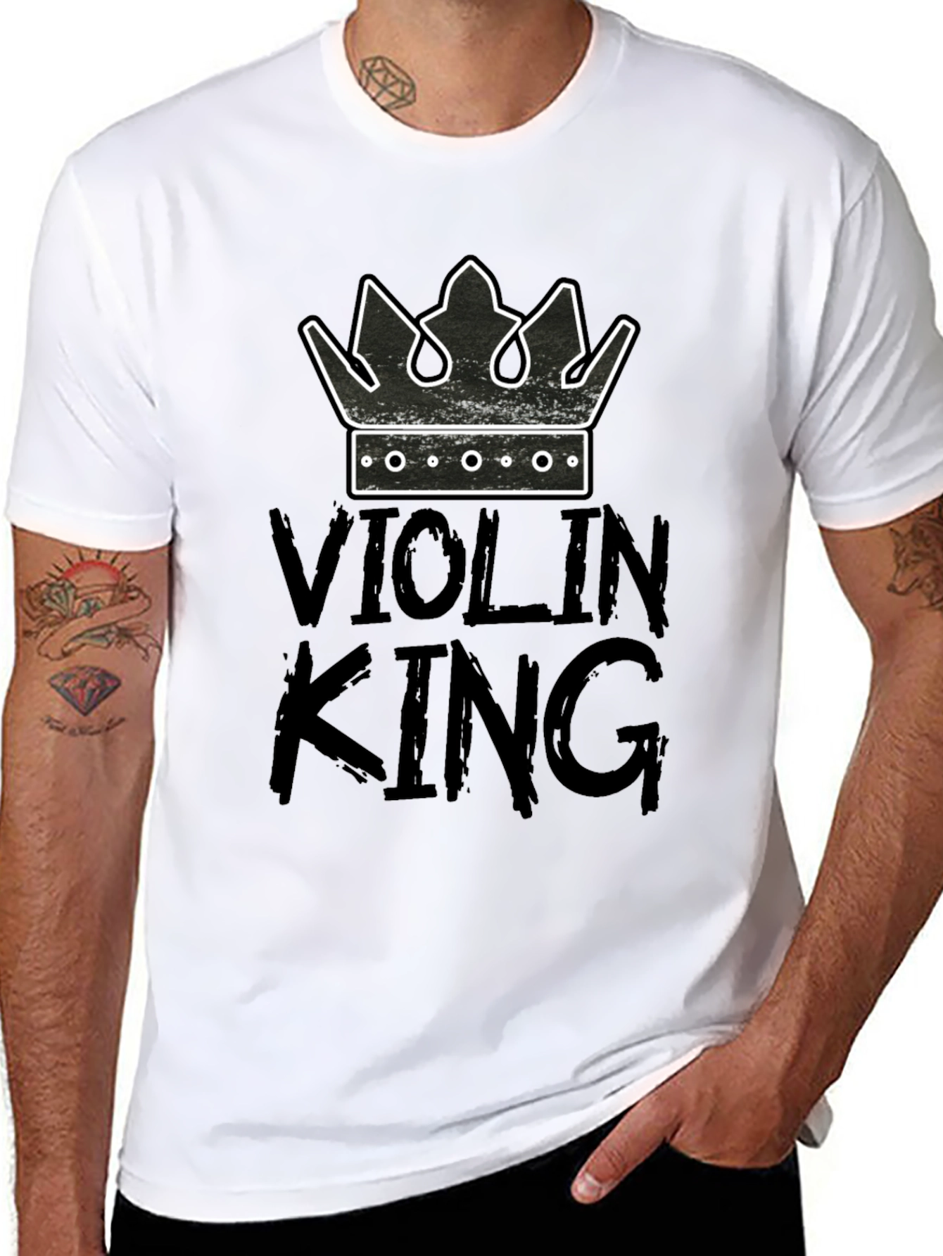Violin King Graphic T-Shirt Music Lover Tee